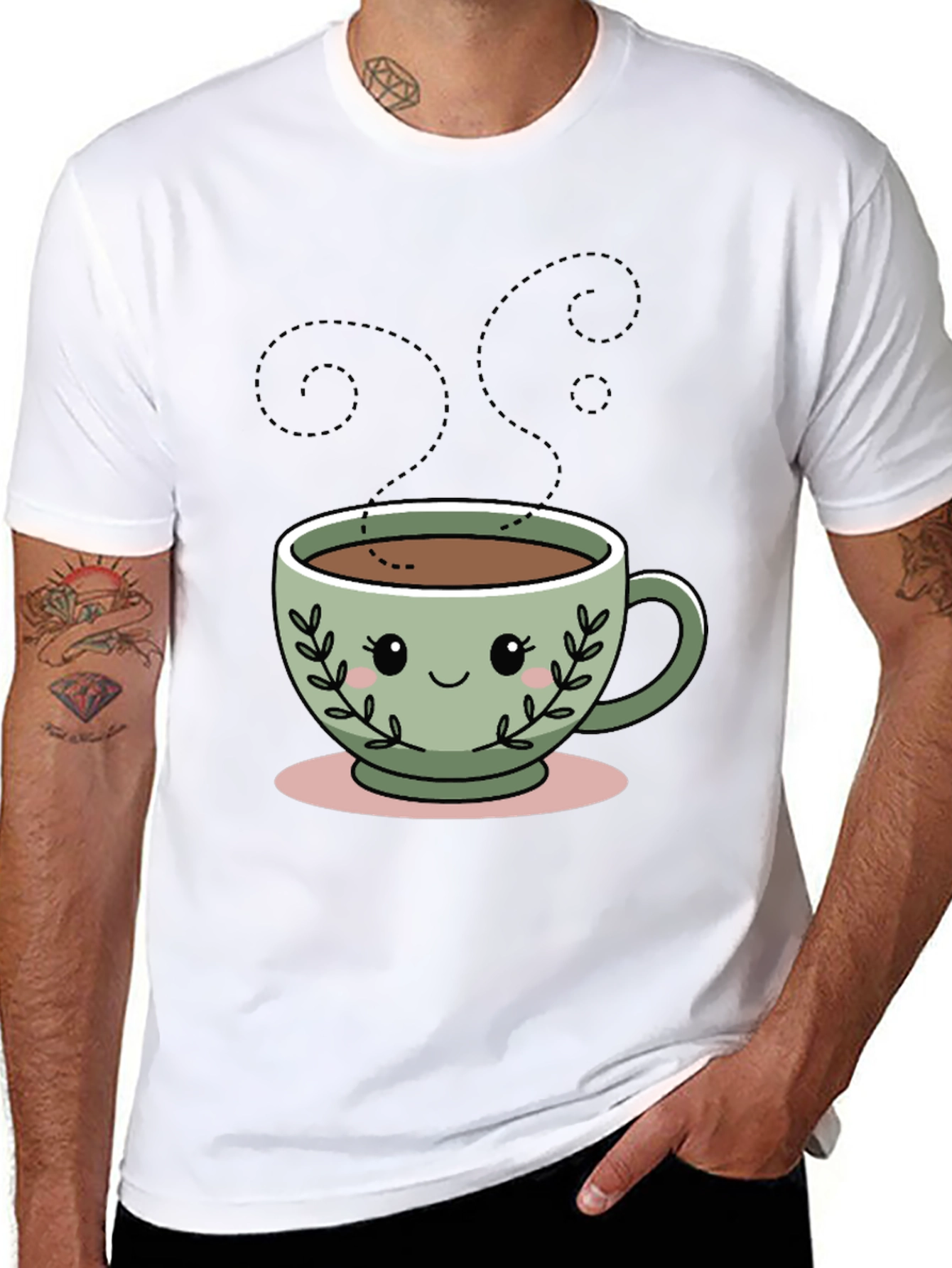 Kawaii Coffee Cup T-Shirt - Cute Graphic Tee
