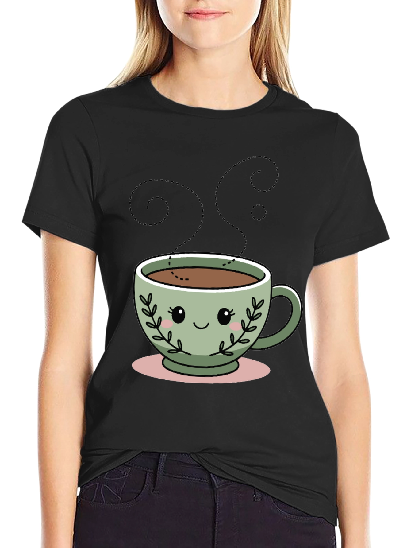 Kawaii Coffee Cup T-Shirt - Cute Graphic Tee