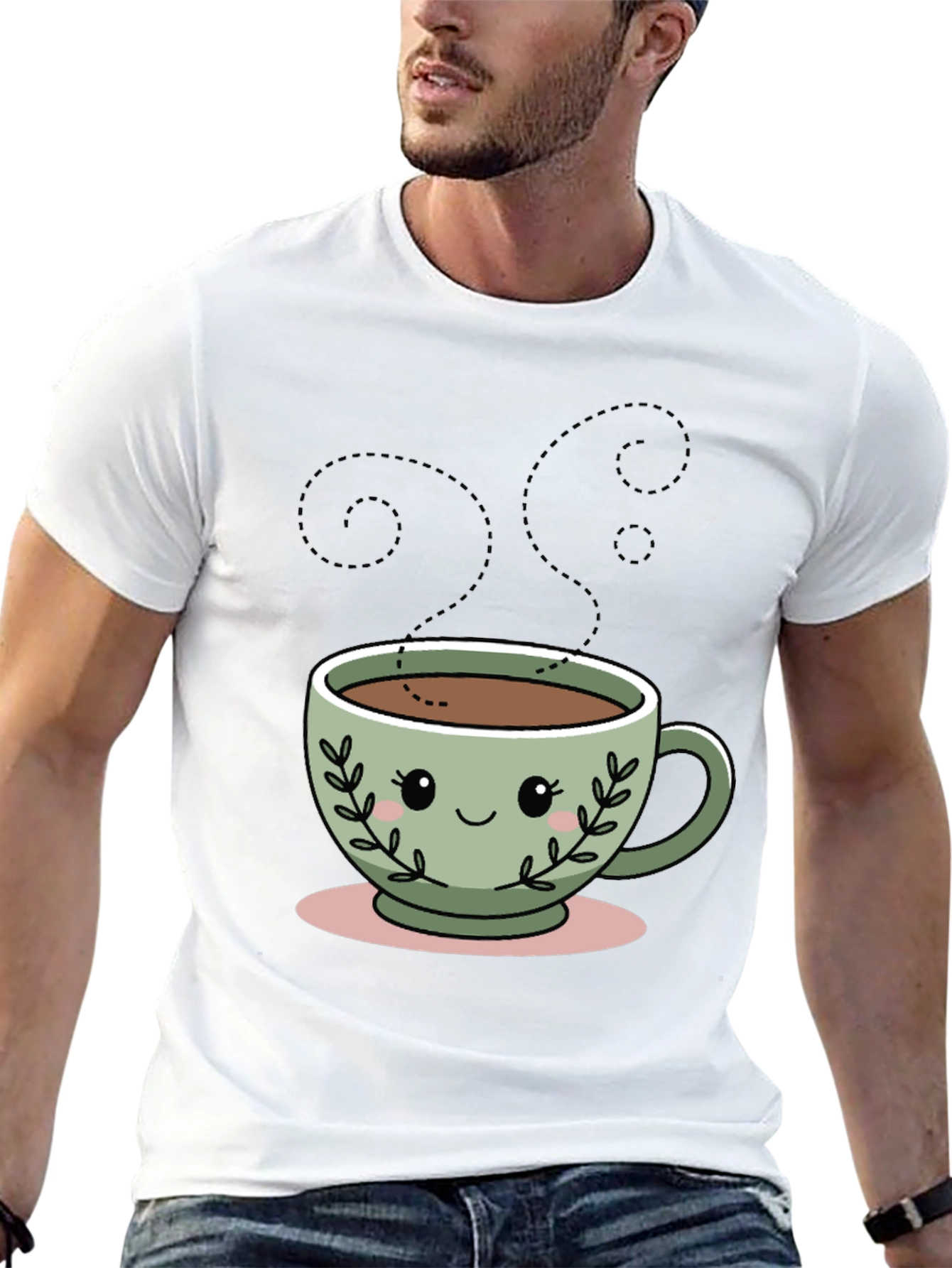 Kawaii Coffee Cup T-Shirt - Cute Graphic Tee