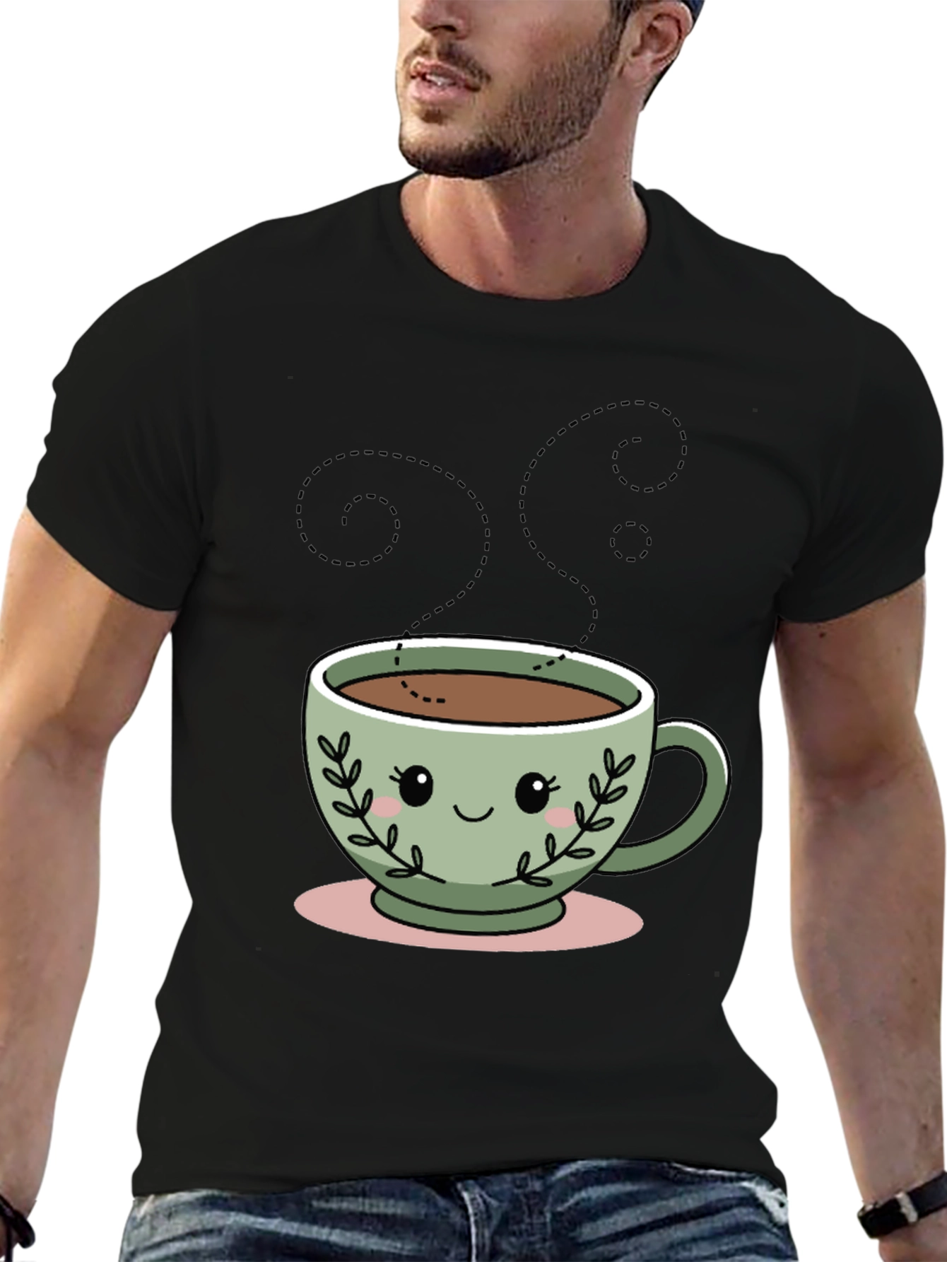 Kawaii Coffee Cup T-Shirt - Cute Graphic Tee