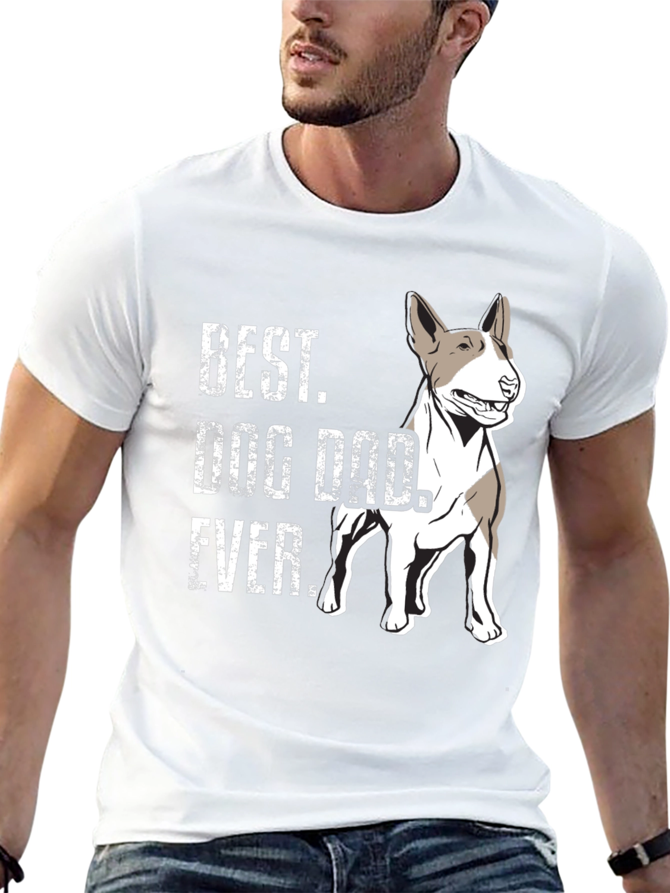 Best Dog Dad Ever T-Shirt - Bull Terrier