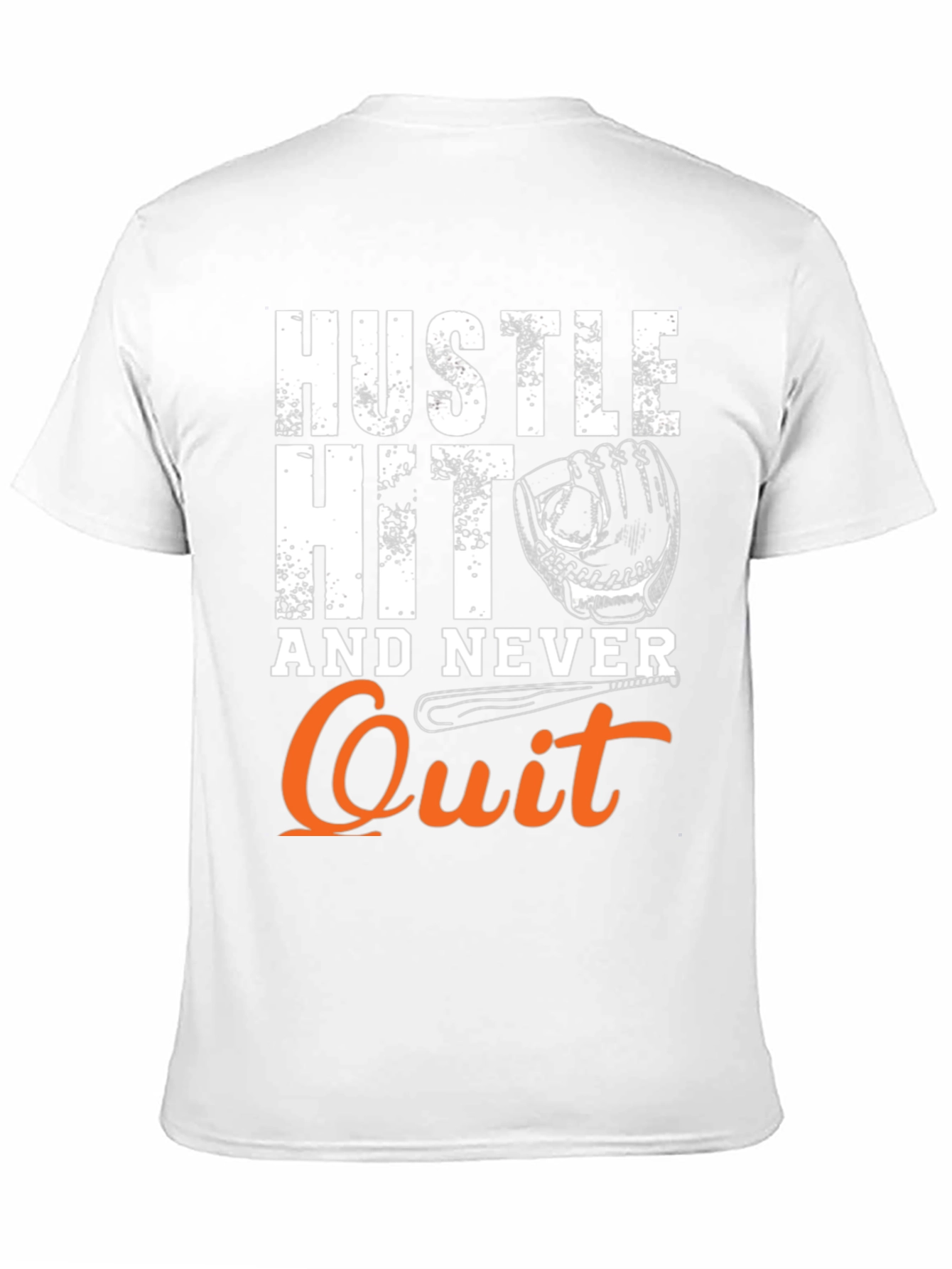 Hustle Hit Never Quit Baseball T-Shirt