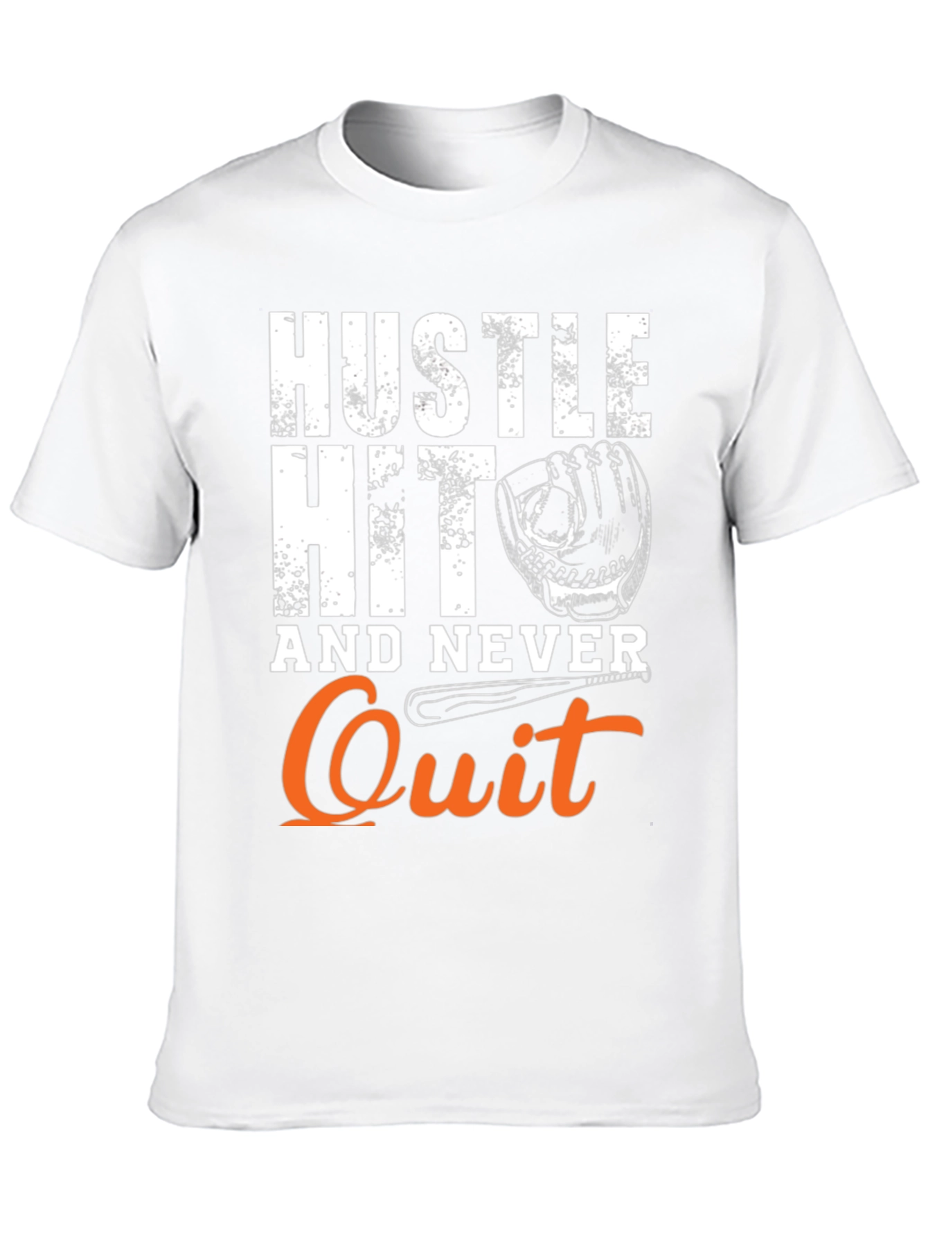 Hustle Hit Never Quit Baseball T-Shirt