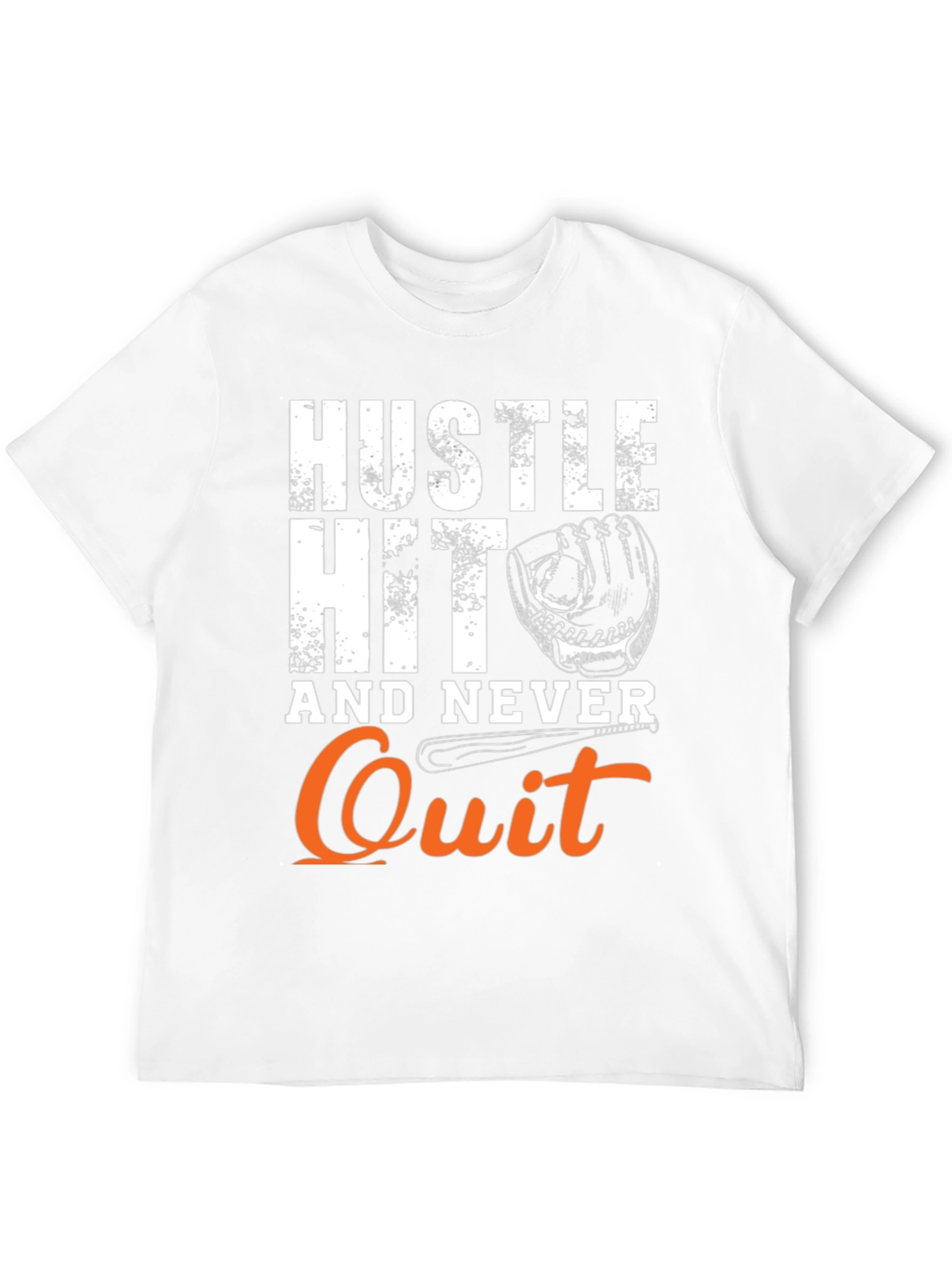 Hustle Hit Never Quit Baseball T-Shirt