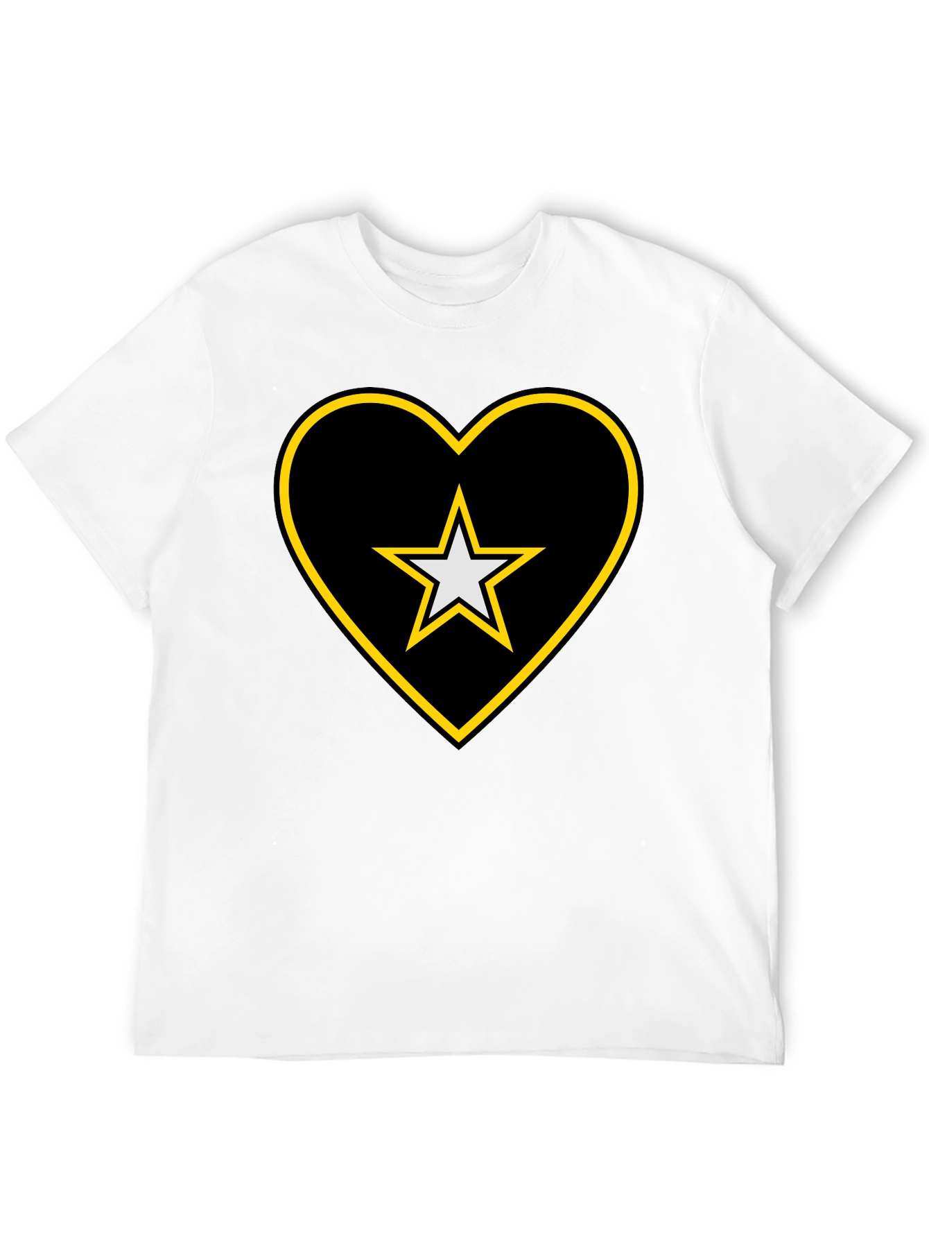 Star Heart Tee - Black Cotton Blend Comfort