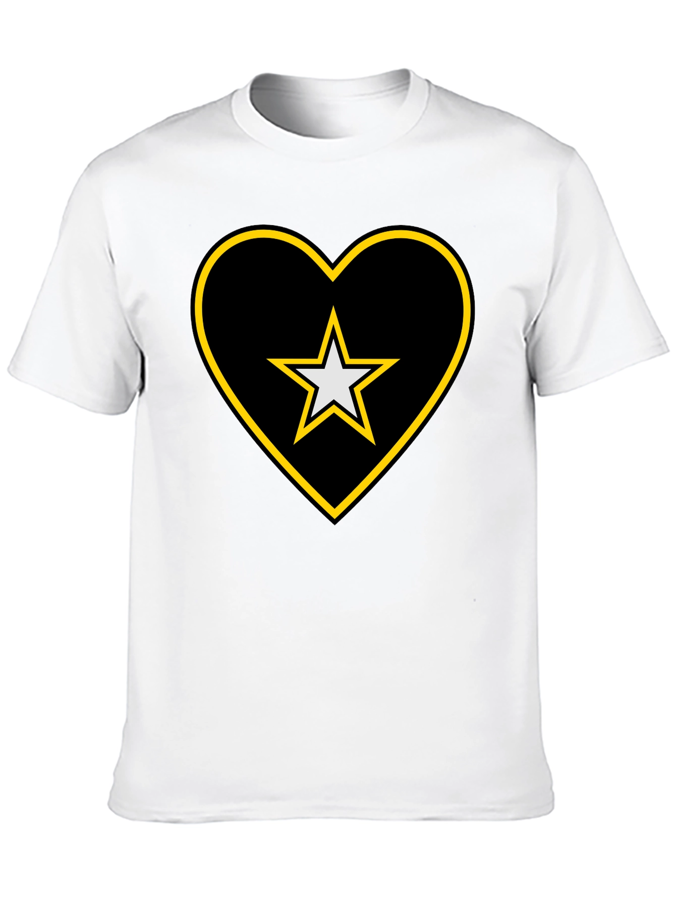 Star Heart Tee - Black Cotton Blend Comfort