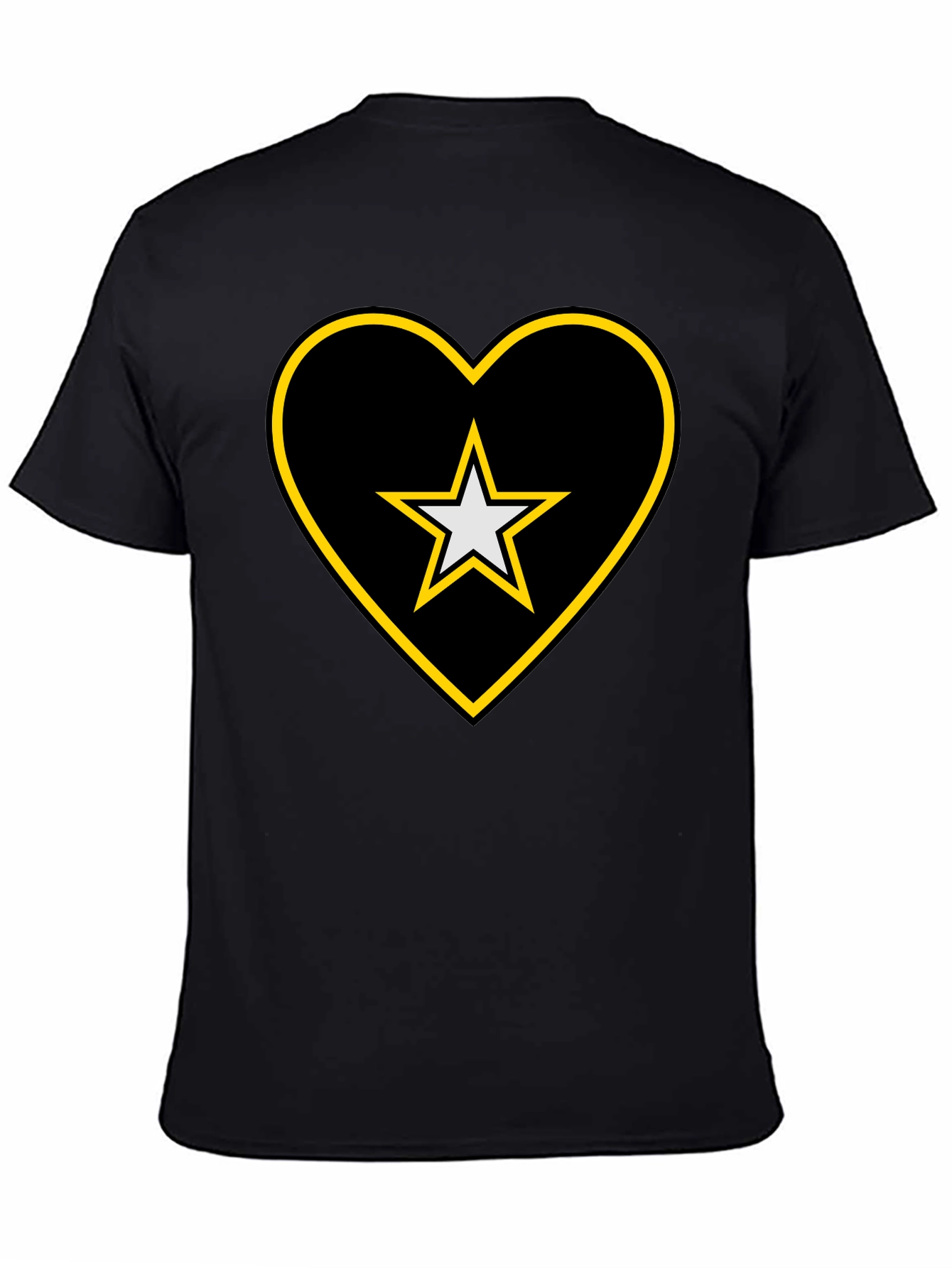 Star Heart Tee - Black Cotton Blend Comfort