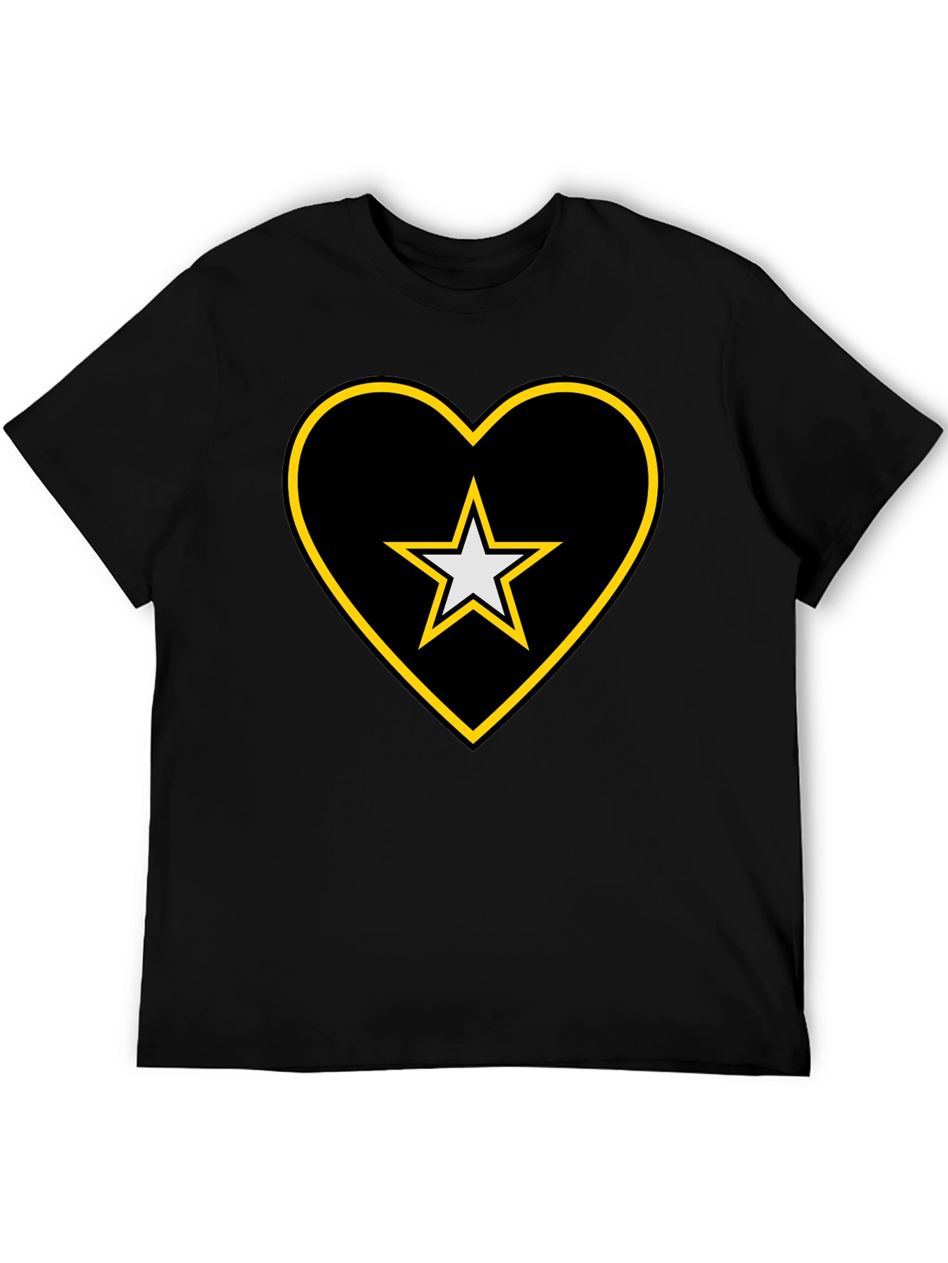Star Heart Tee - Black Cotton Blend Comfort