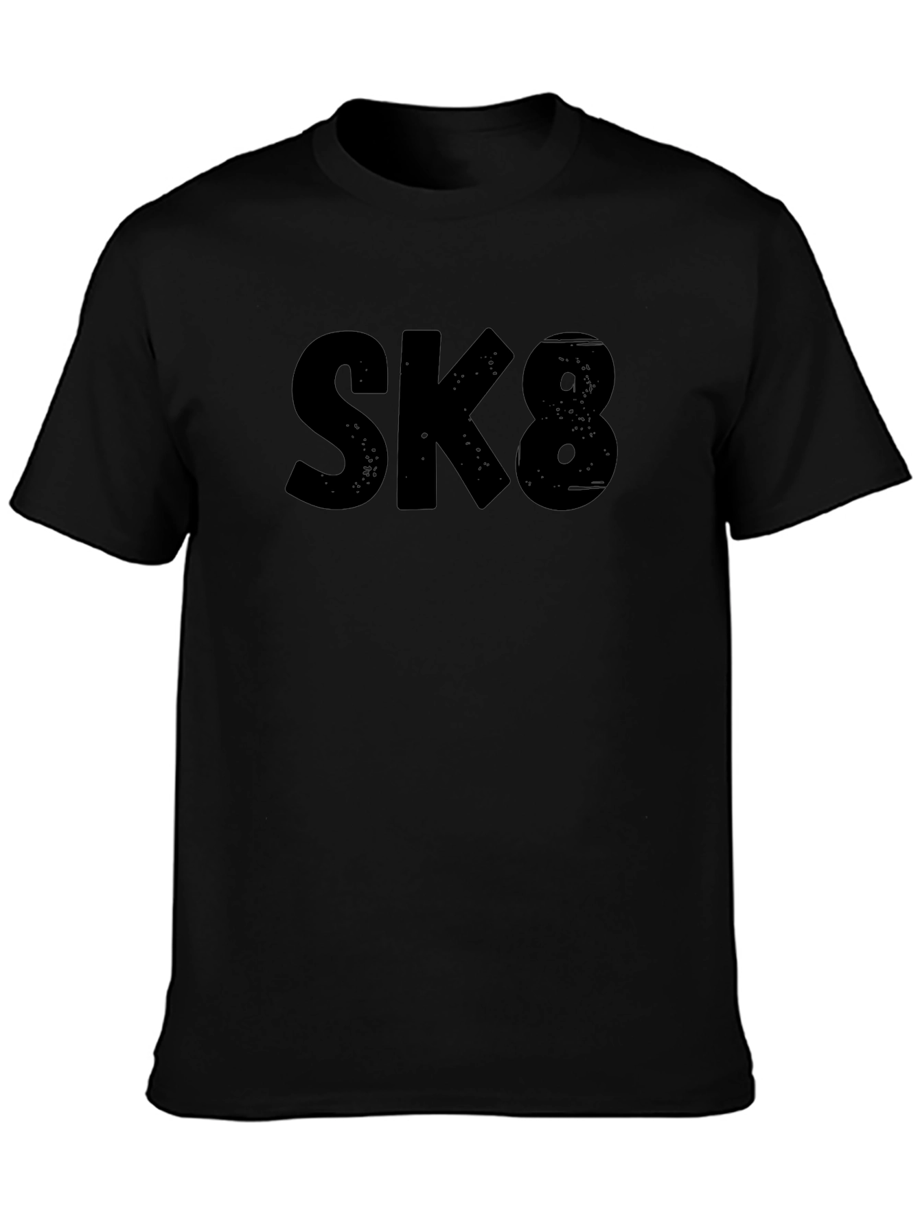 SK8 Graphic Tee - Bold Black Skateboard T-Shirt