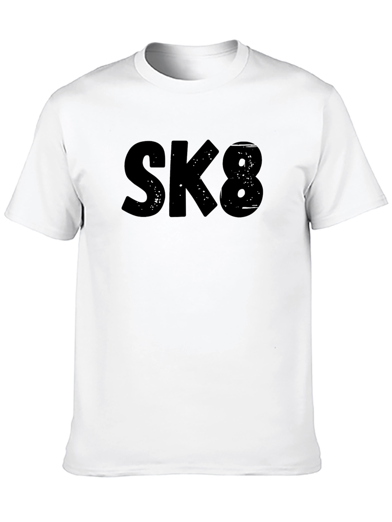 SK8 Graphic Tee - Bold Black Skateboard T-Shirt