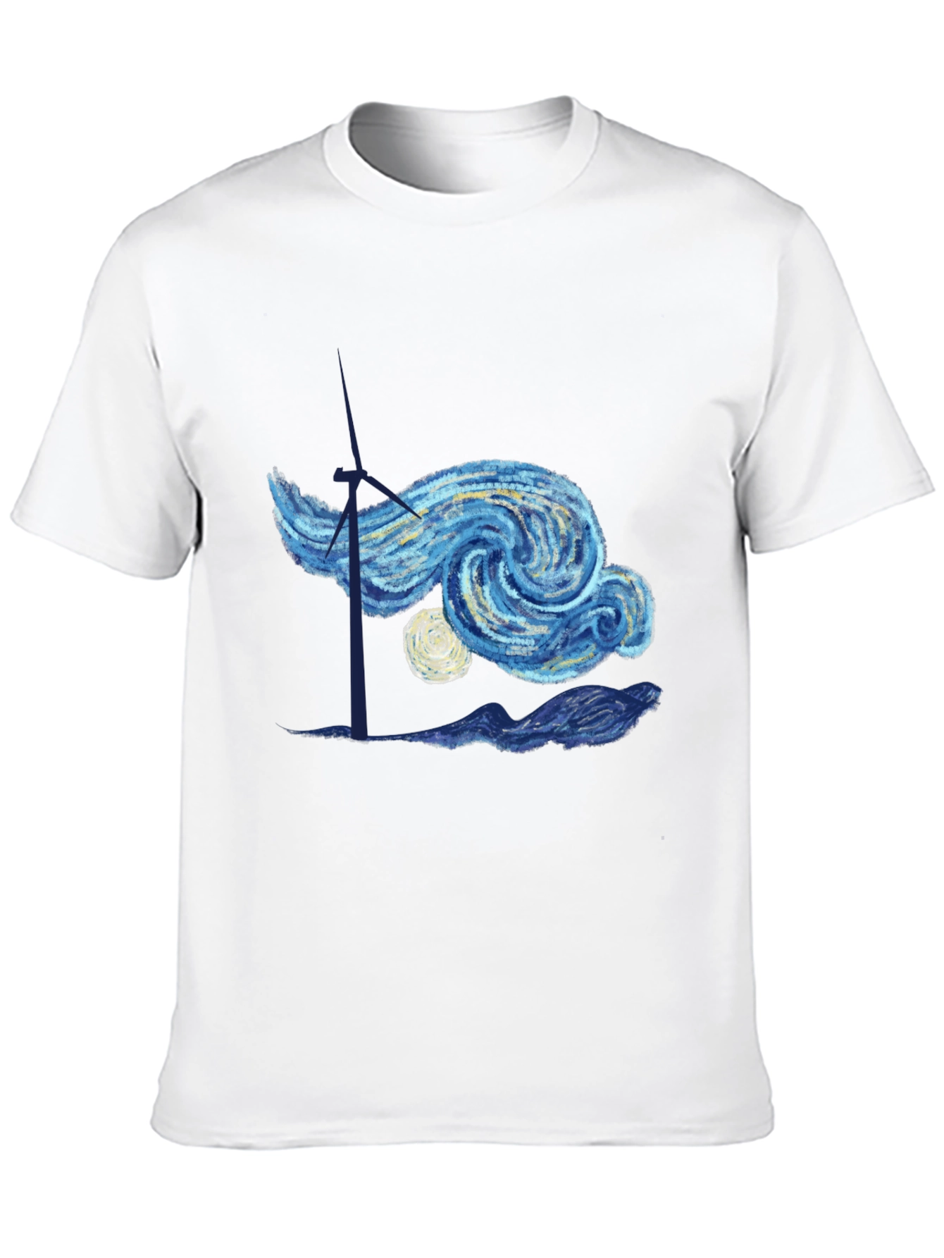 Starry Night Inspired Graphic Tee - Black