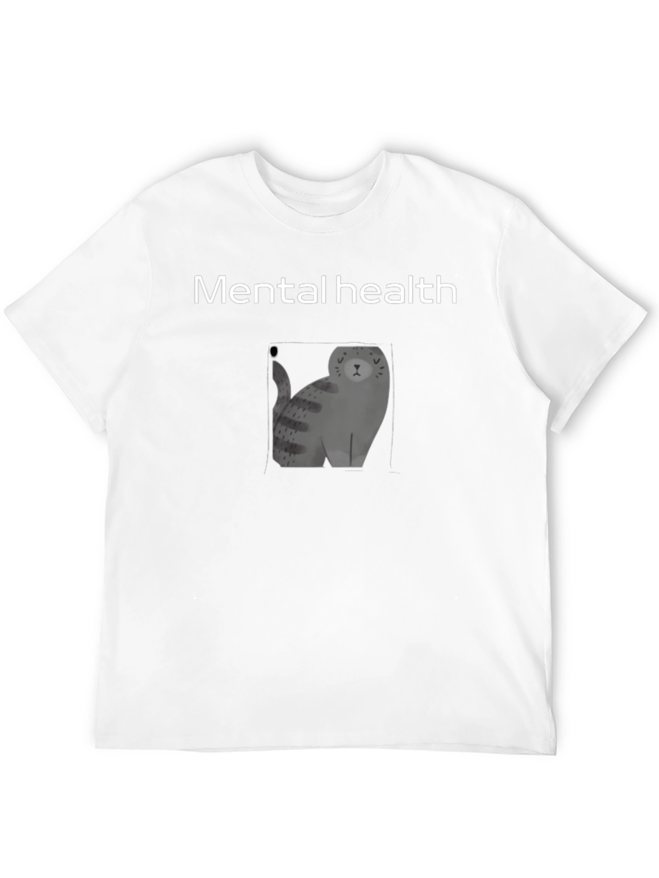 Mental Health Cat Graphic Black Tee