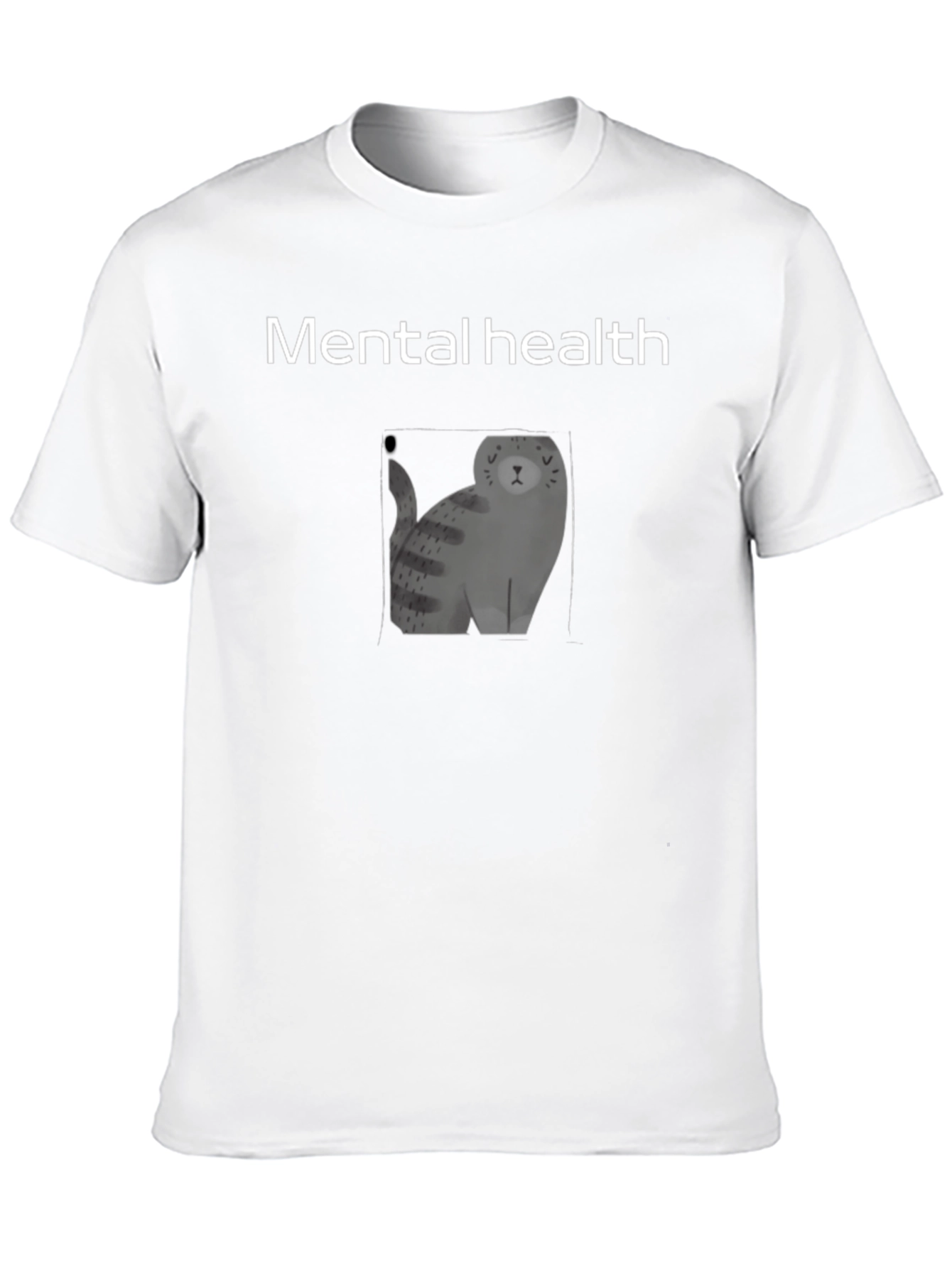 Mental Health Cat Graphic Black Tee