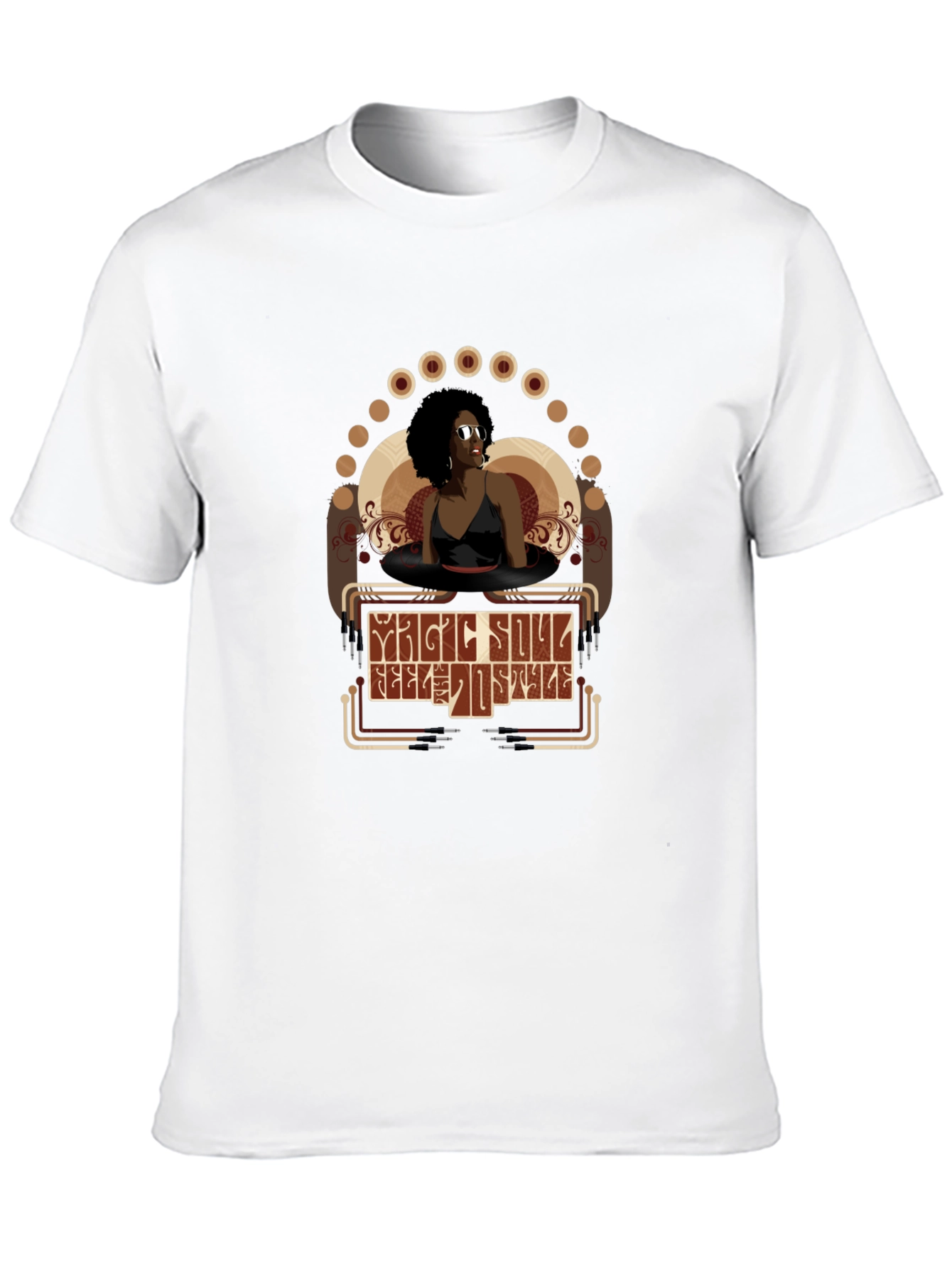 Magic Soul Female Portrait Black T-Shirt
