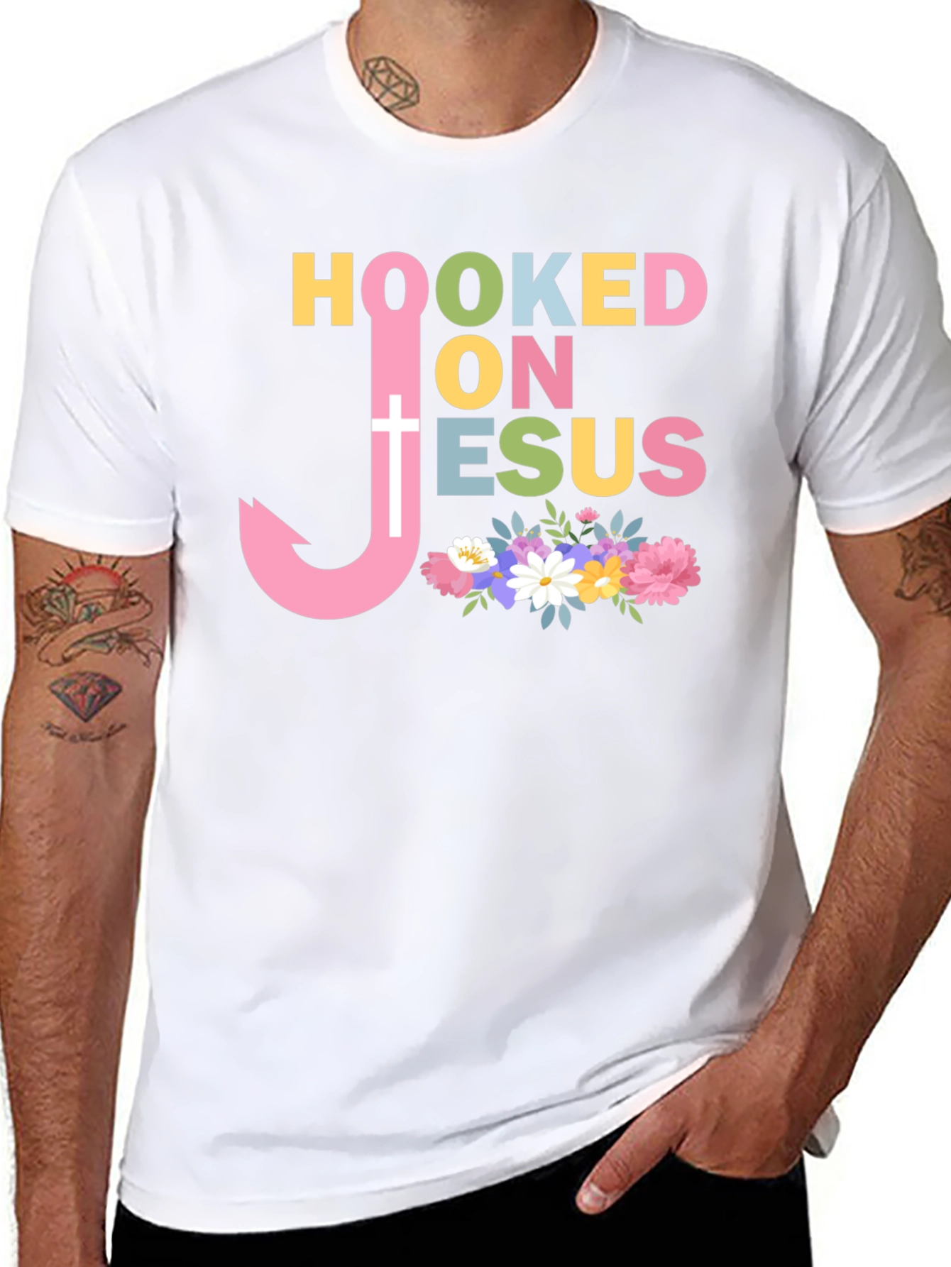 Hooked On Jesus T-Shirt - Christian Apparel