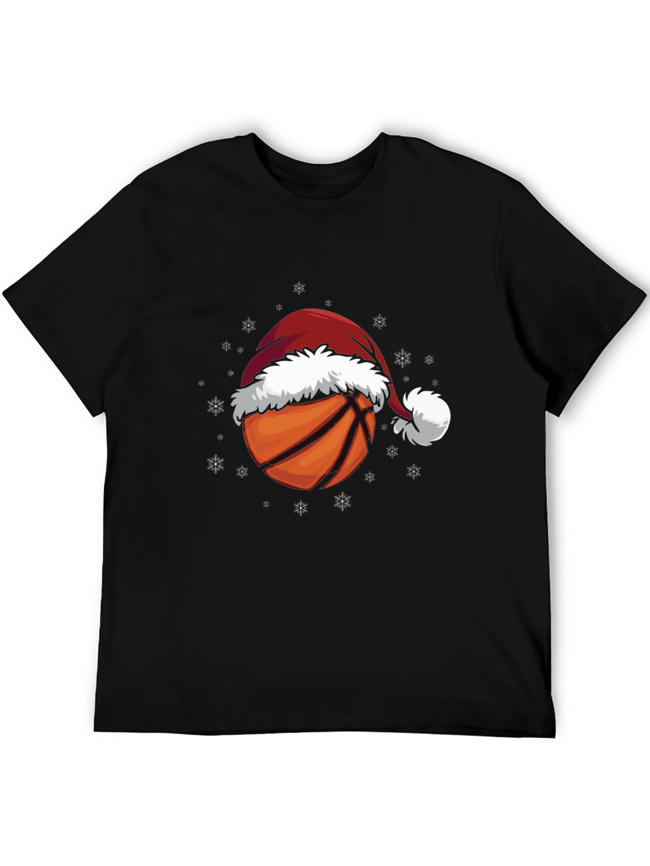 Basketball Santa Hat Graphic Tee