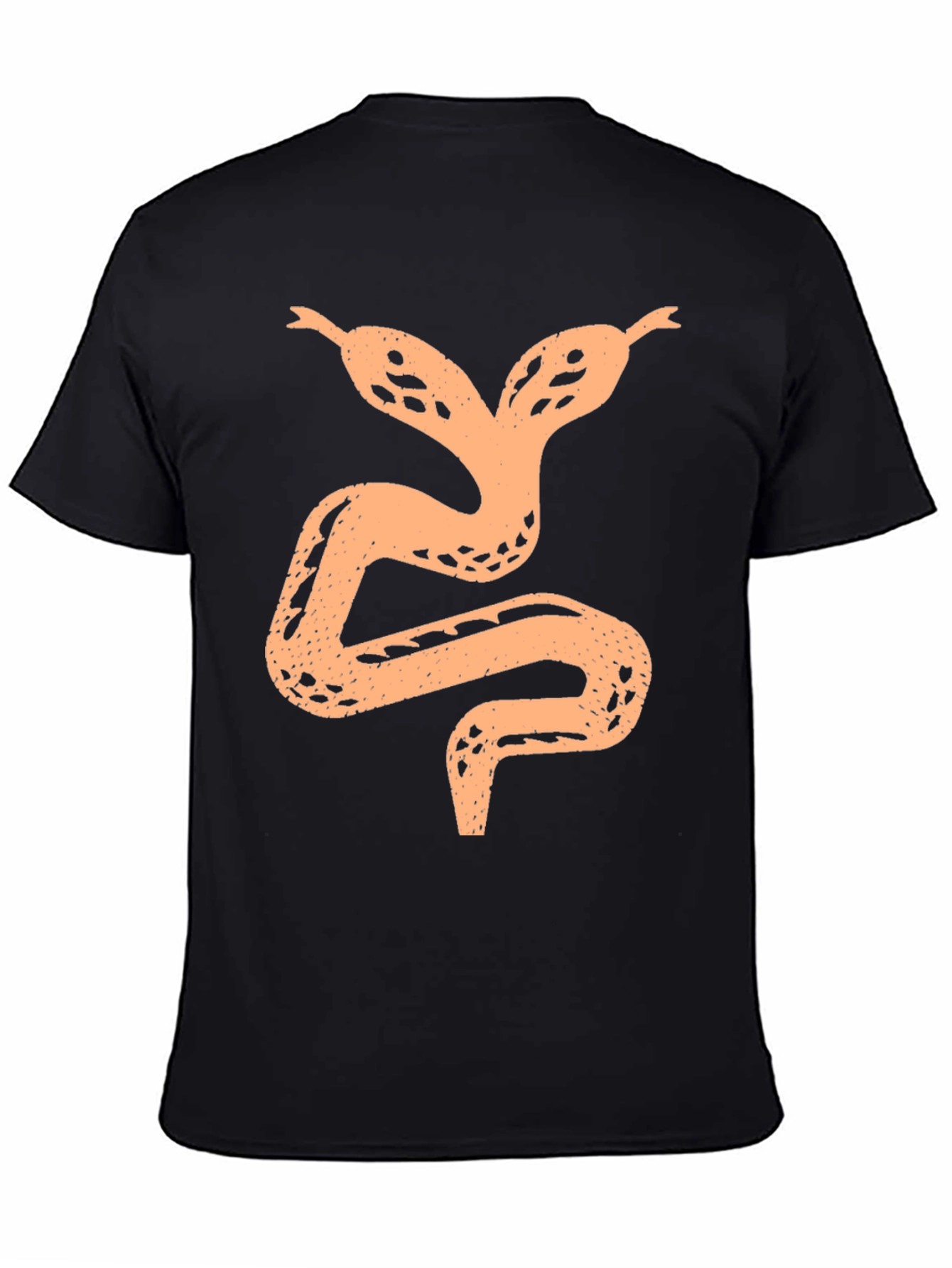 Two-Headed Snake Graphic Tee - Black Cotton Shirt