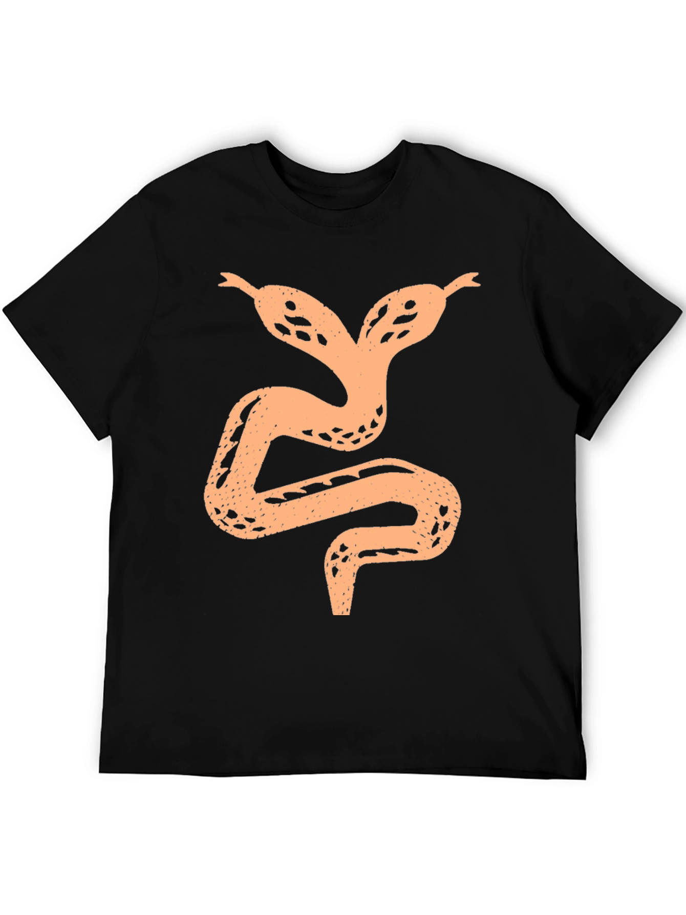 Two-Headed Snake Graphic Tee - Black Cotton Shirt