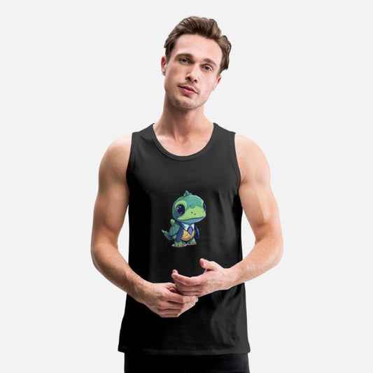 The Baby turtle wears a cool suit.