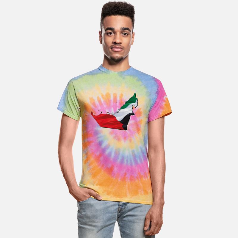 The Emirates (UAE) Flag in Emirates (UAE) Map