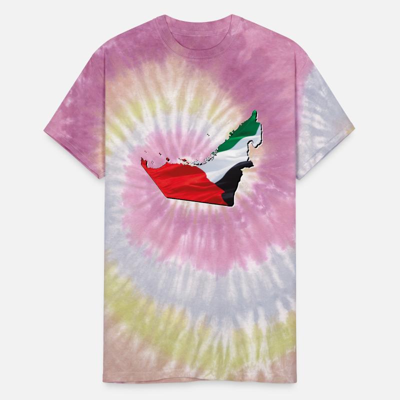 The Emirates (UAE) Flag in Emirates (UAE) Map