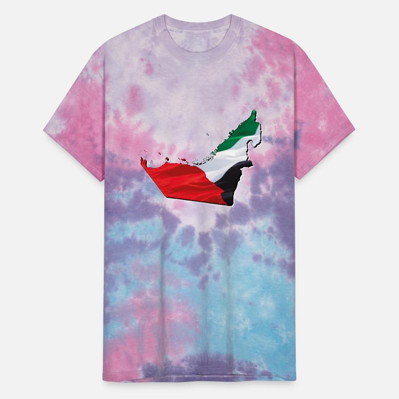 The Emirates (UAE) Flag in Emirates (UAE) Map