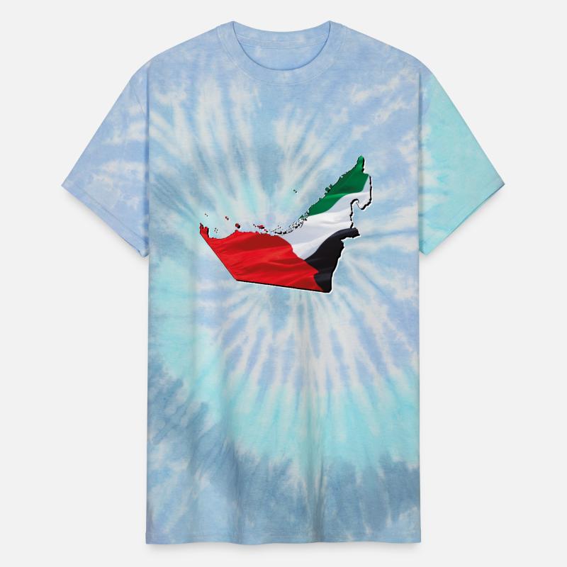 The Emirates (UAE) Flag in Emirates (UAE) Map