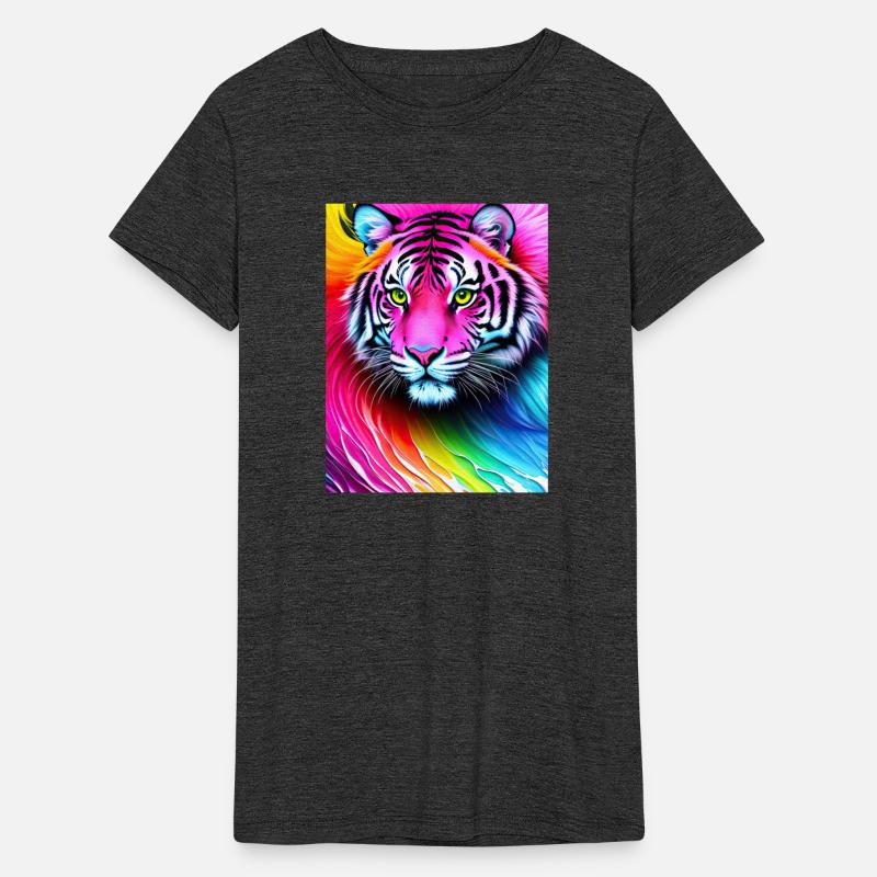 Tiger with rainbow splashes of color collectable