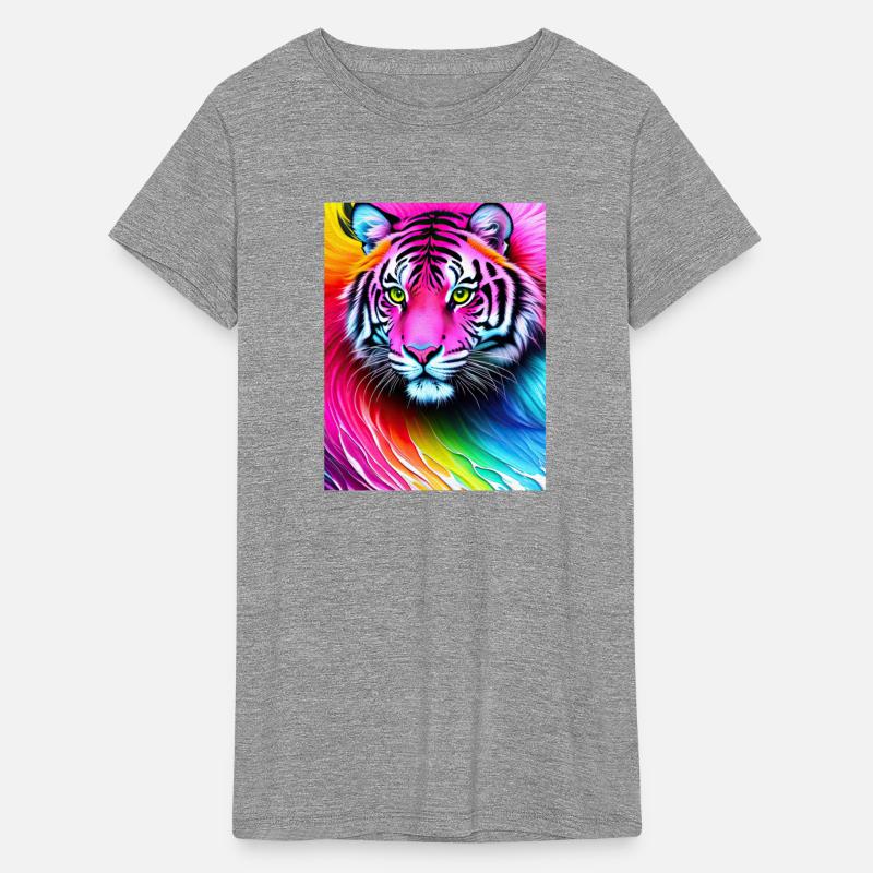Tiger with rainbow splashes of color collectable
