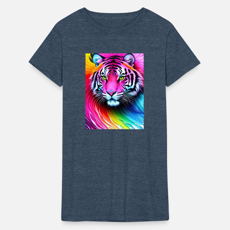 Tiger with rainbow splashes of color collectable