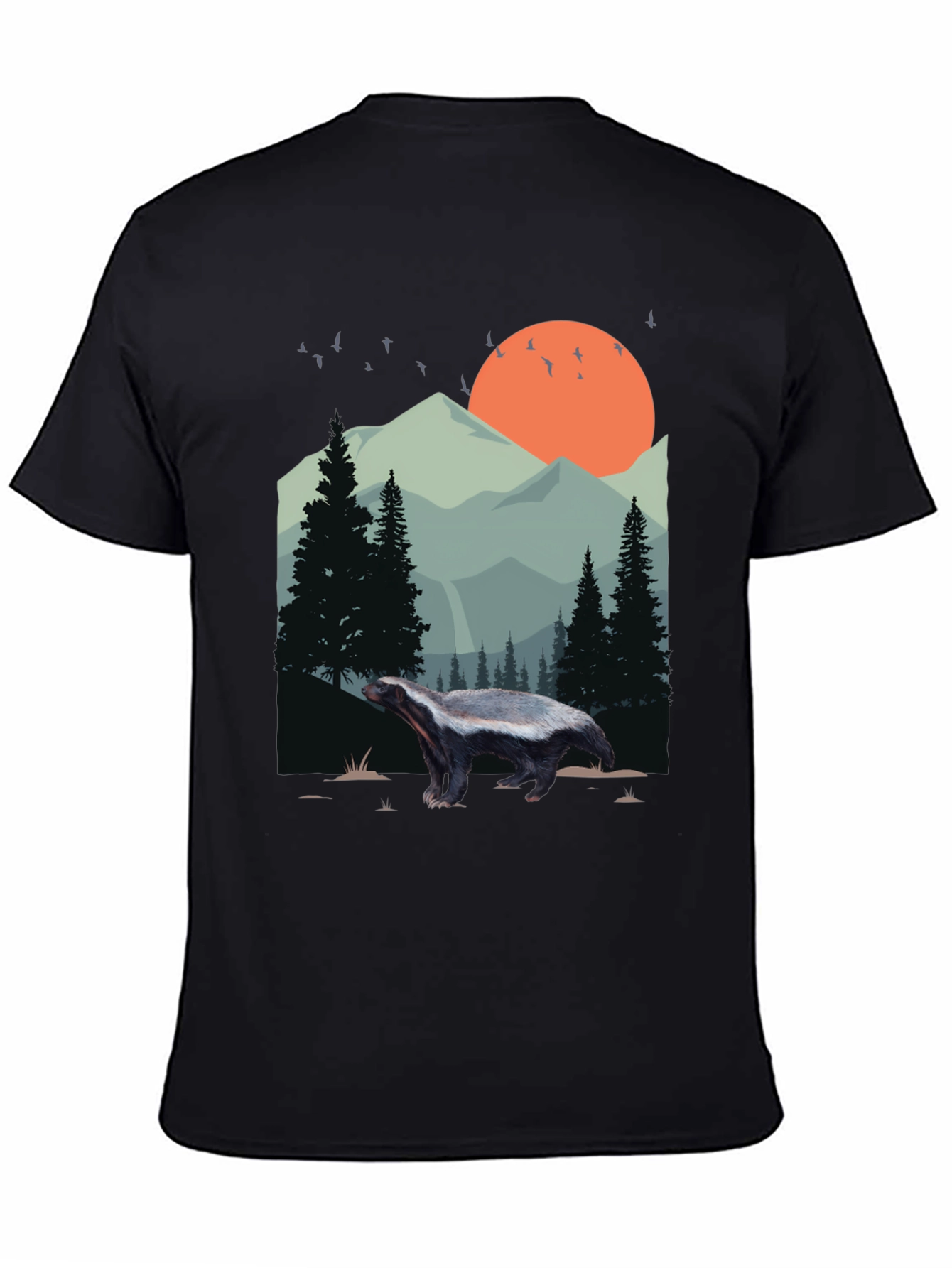 Wildlife Badger Graphic Tee - Nature Lover Shirt