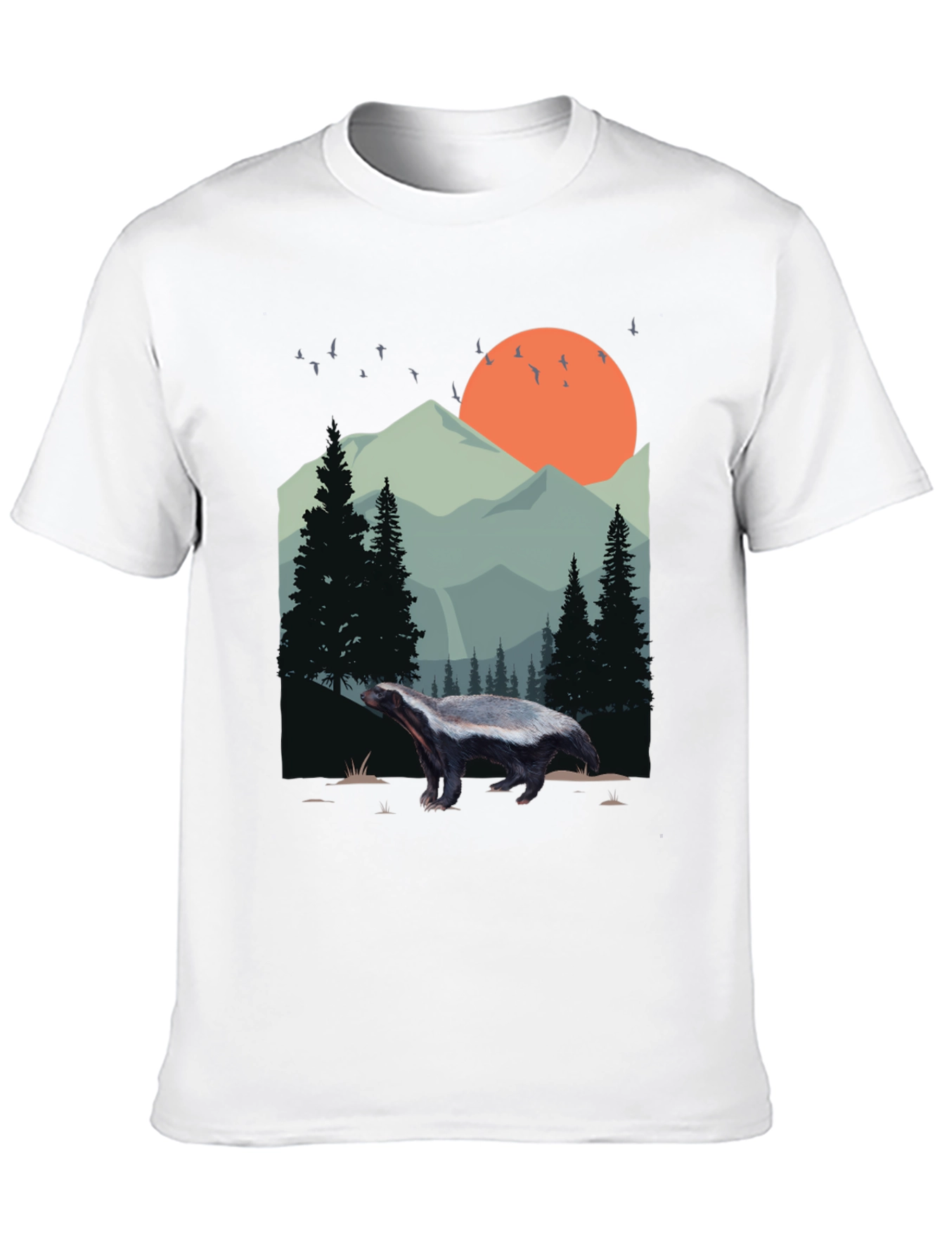 Wildlife Badger Graphic Tee - Nature Lover Shirt