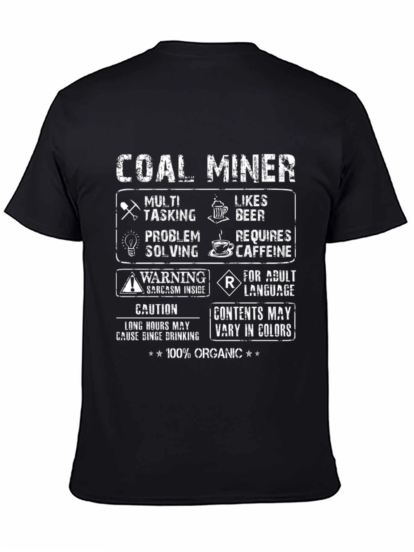 Coal Miner Graphic T-Shirt - 100% Organic