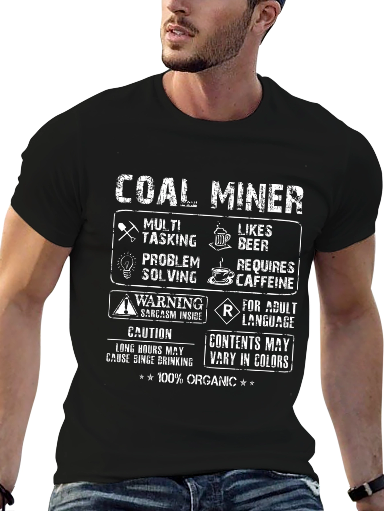 Coal Miner Graphic T-Shirt - 100% Organic