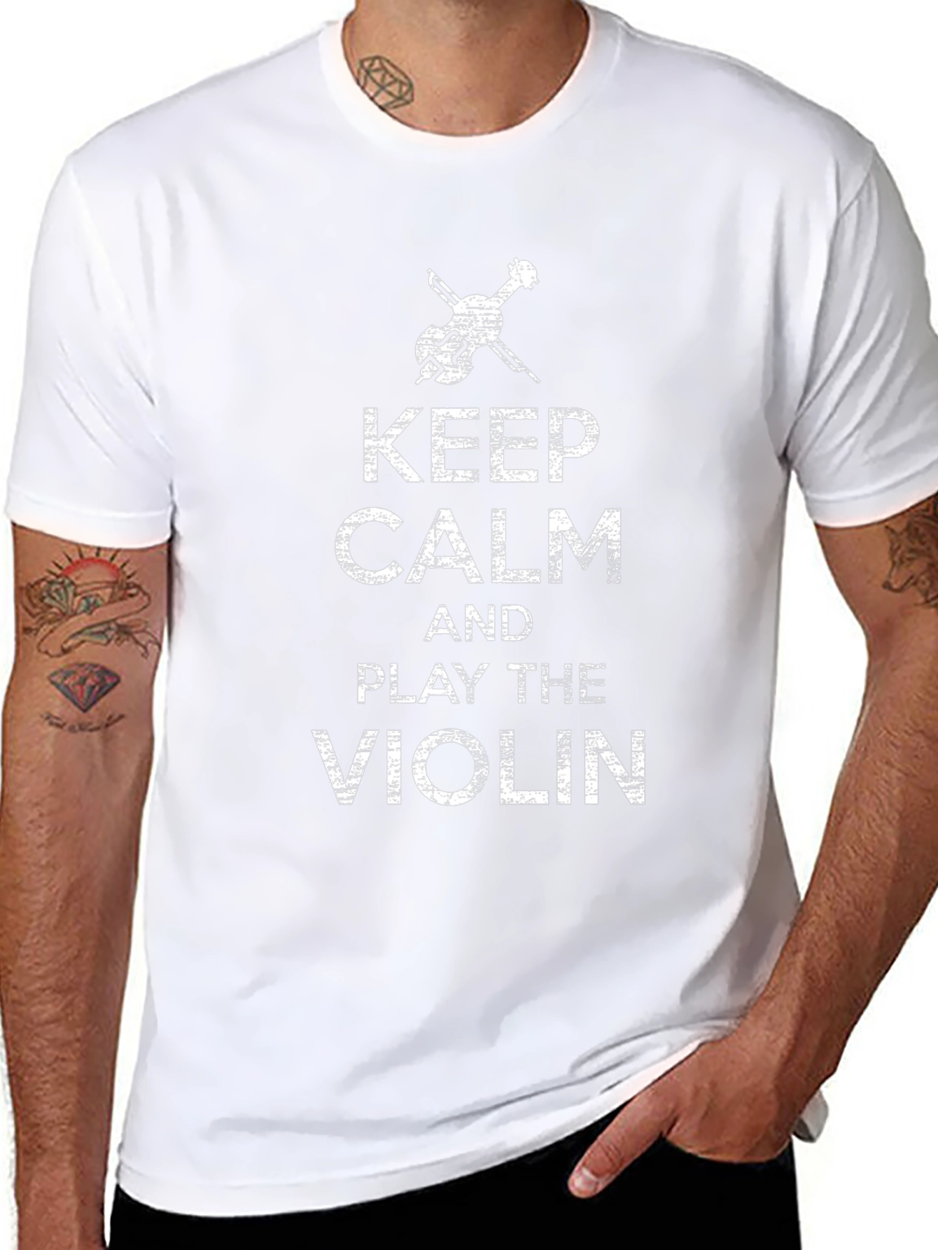 Keep Calm & Play the Violin Black Graphic Tee