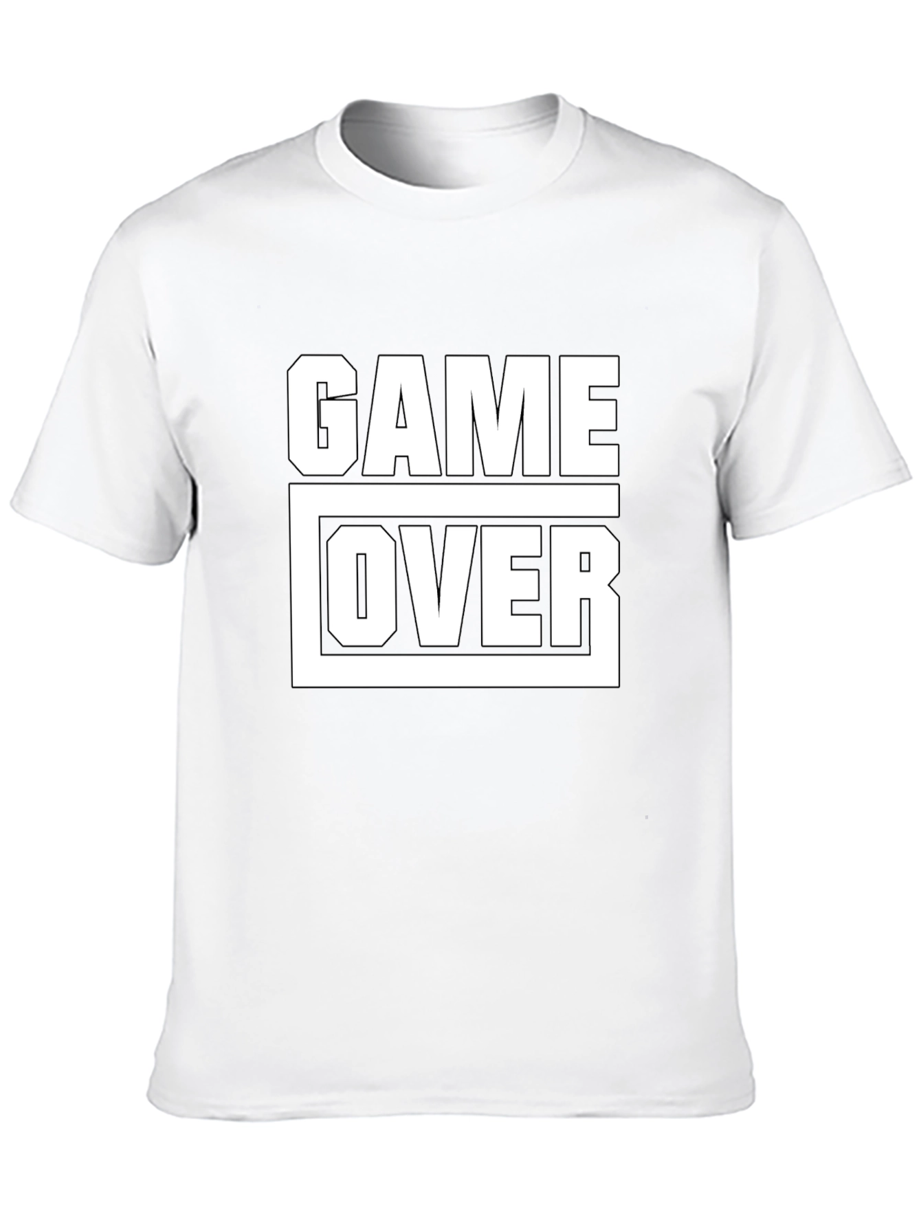 Game Over Graphic Print Mens Black T-Shirt