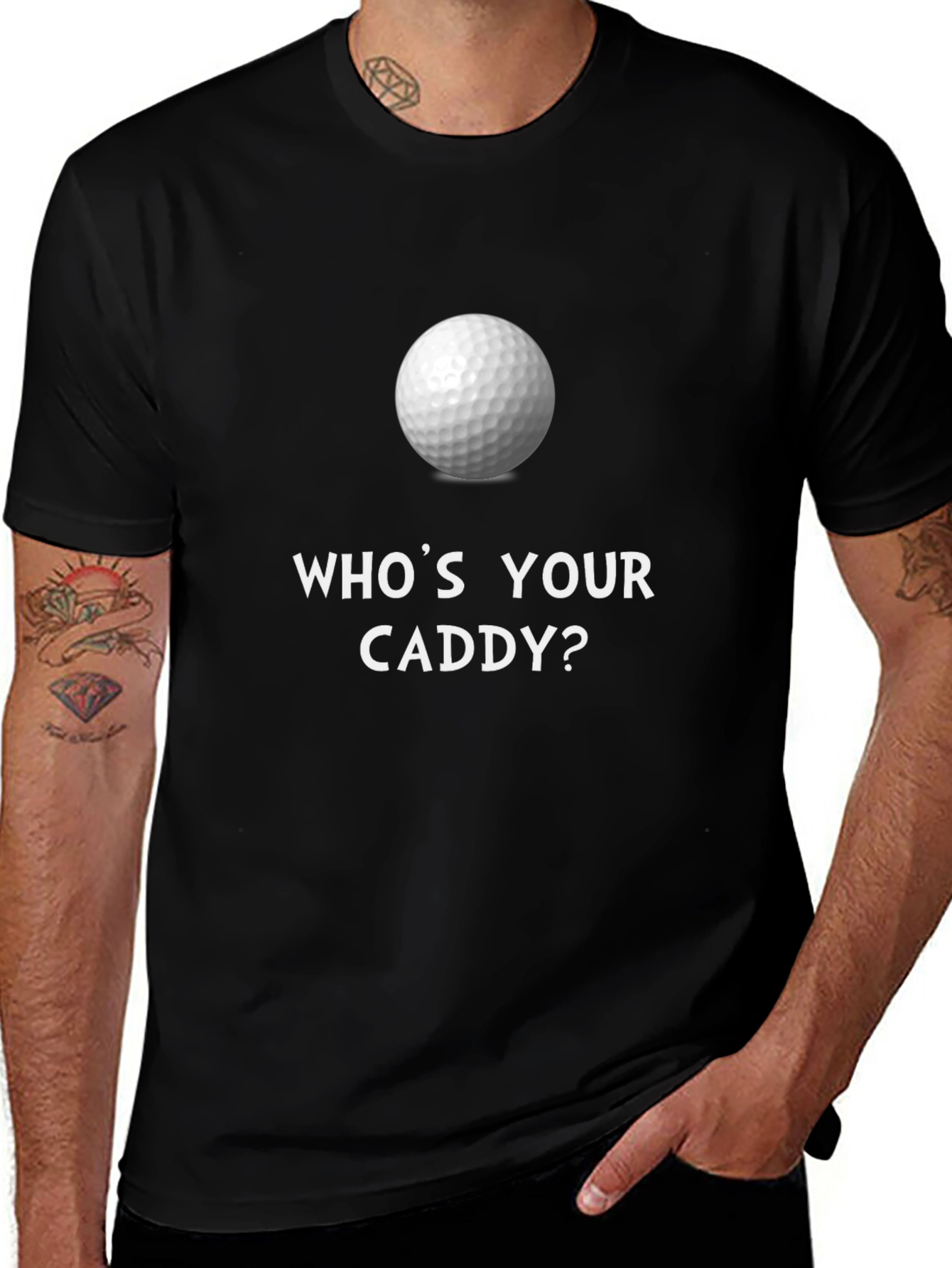 Whos Your Caddy? Golf Ball Graphic T-Shirt