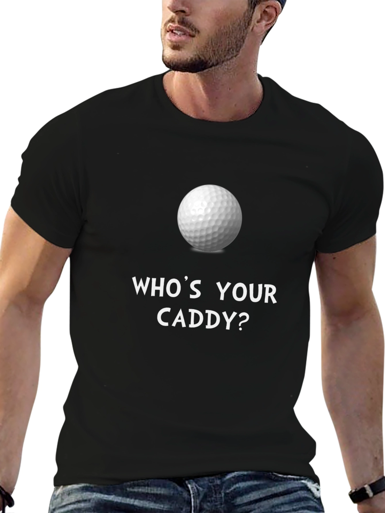 Whos Your Caddy? Golf Ball Graphic T-Shirt