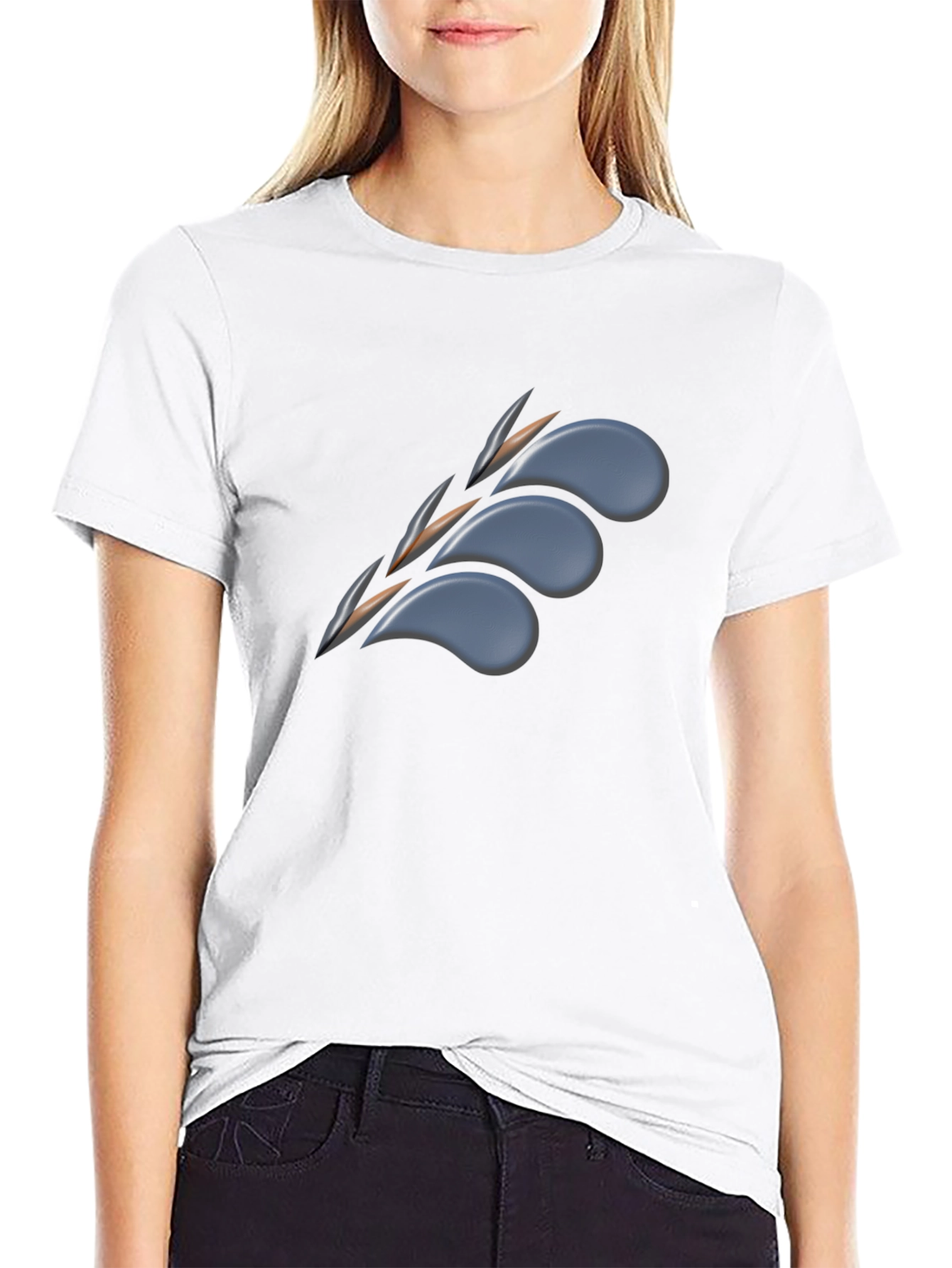 Mens Black Graphic Tee - Claw Mark Design