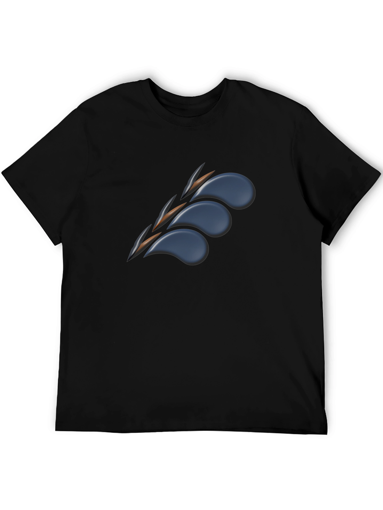 Mens Black Graphic Tee - Claw Mark Design
