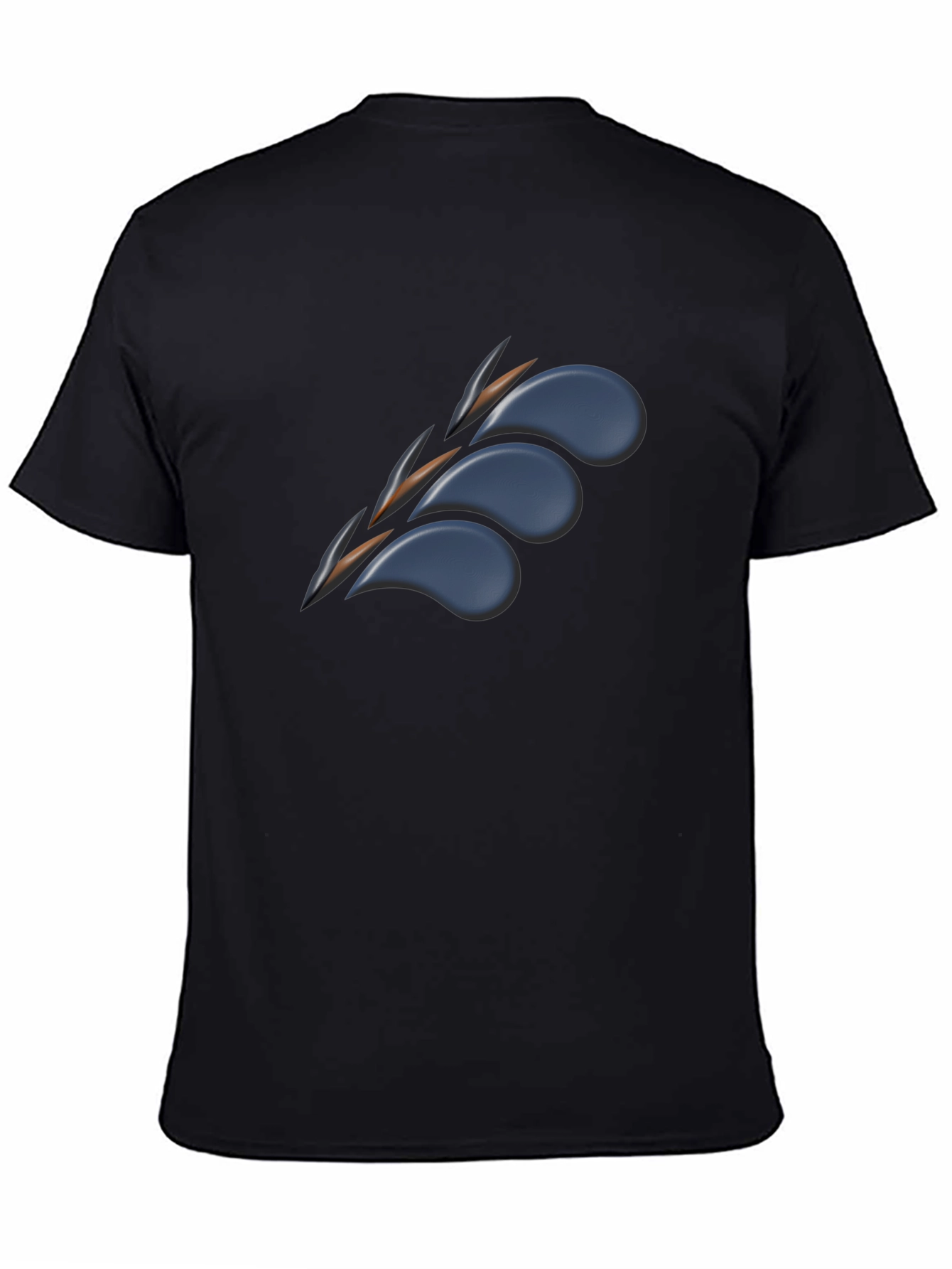 Mens Black Graphic Tee - Claw Mark Design