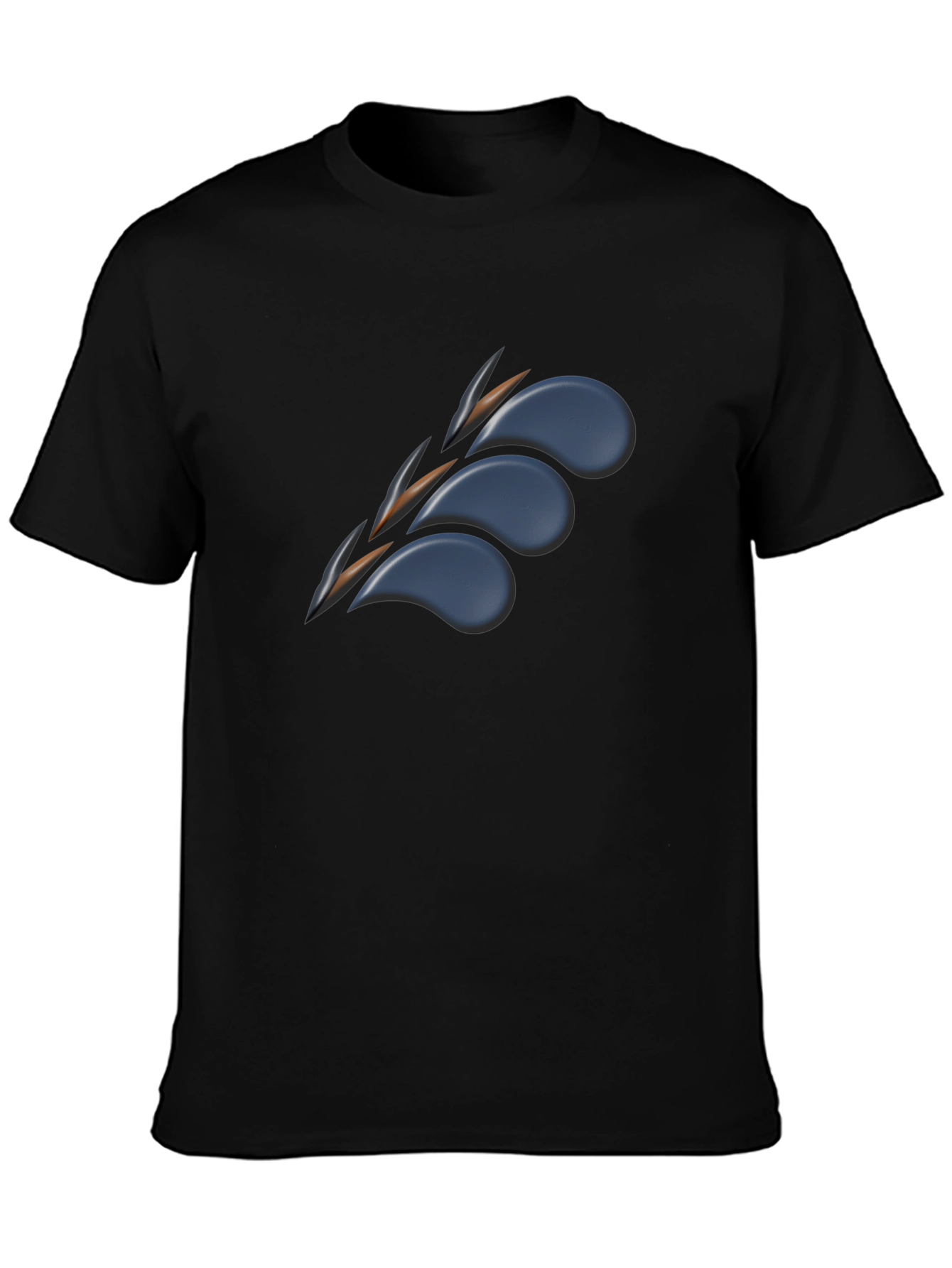 Mens Black Graphic Tee - Claw Mark Design