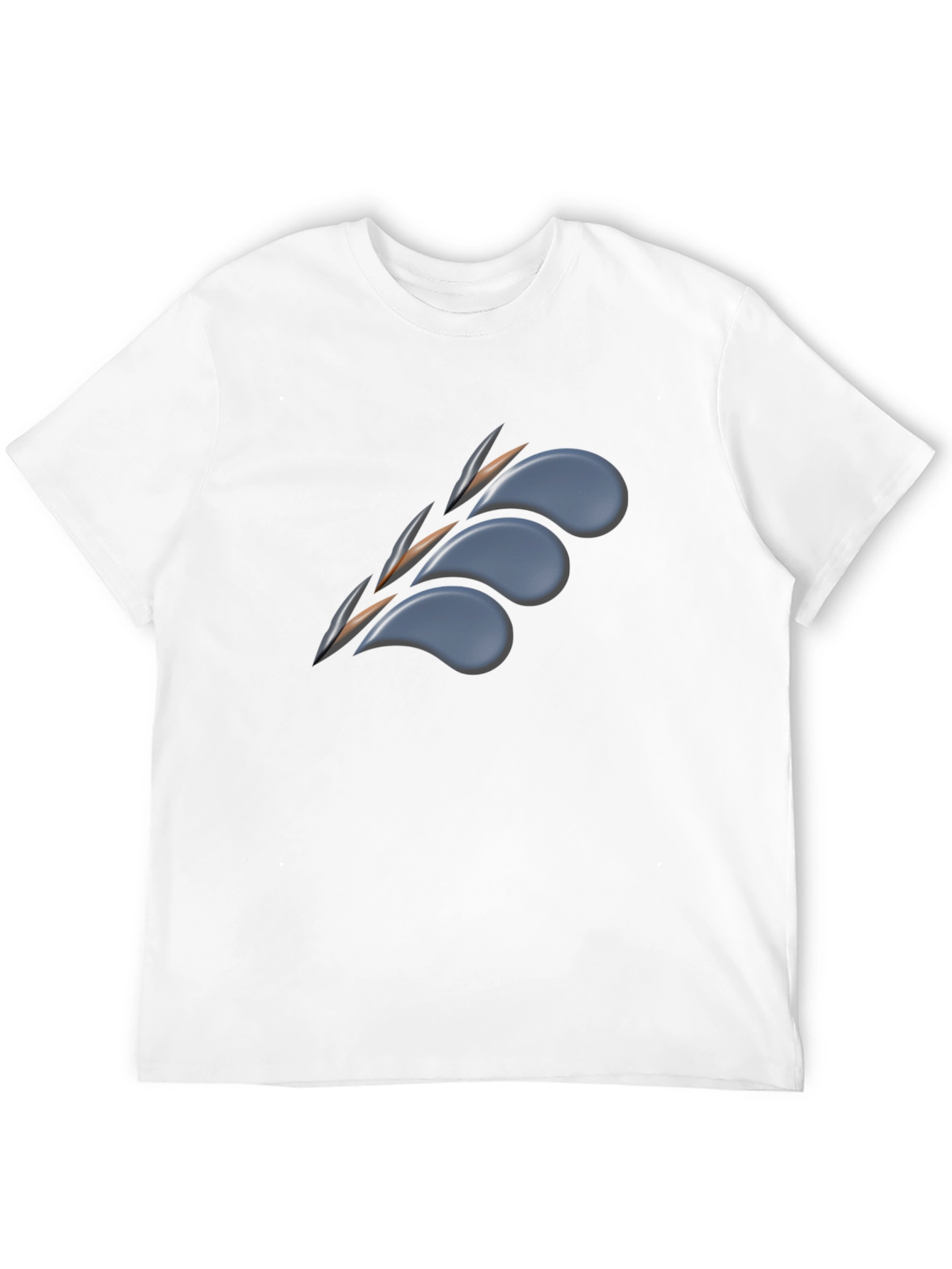 Mens Black Graphic Tee - Claw Mark Design