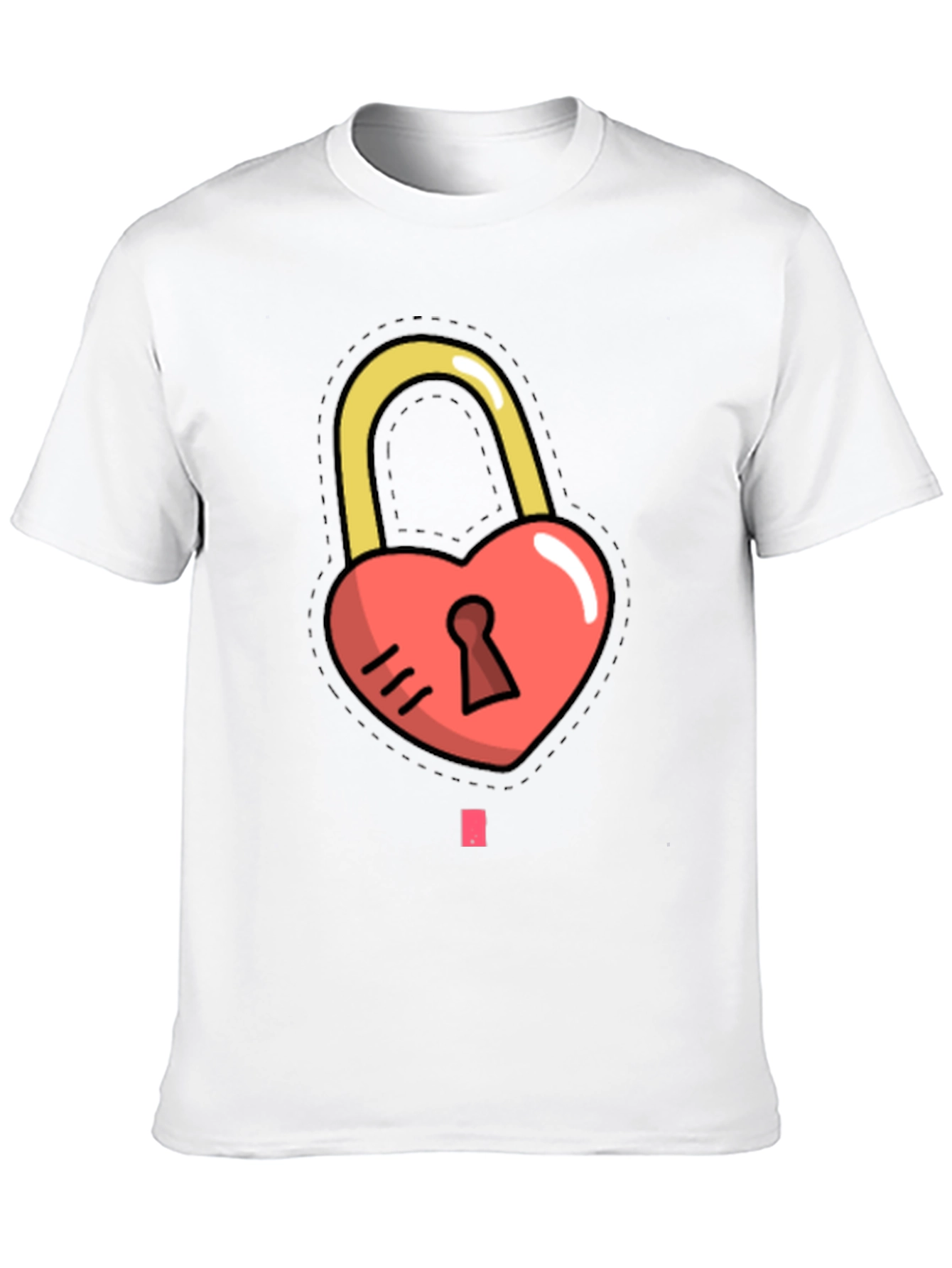 Heart Padlock Graphic Tee - Stylish Black T-Shirt
