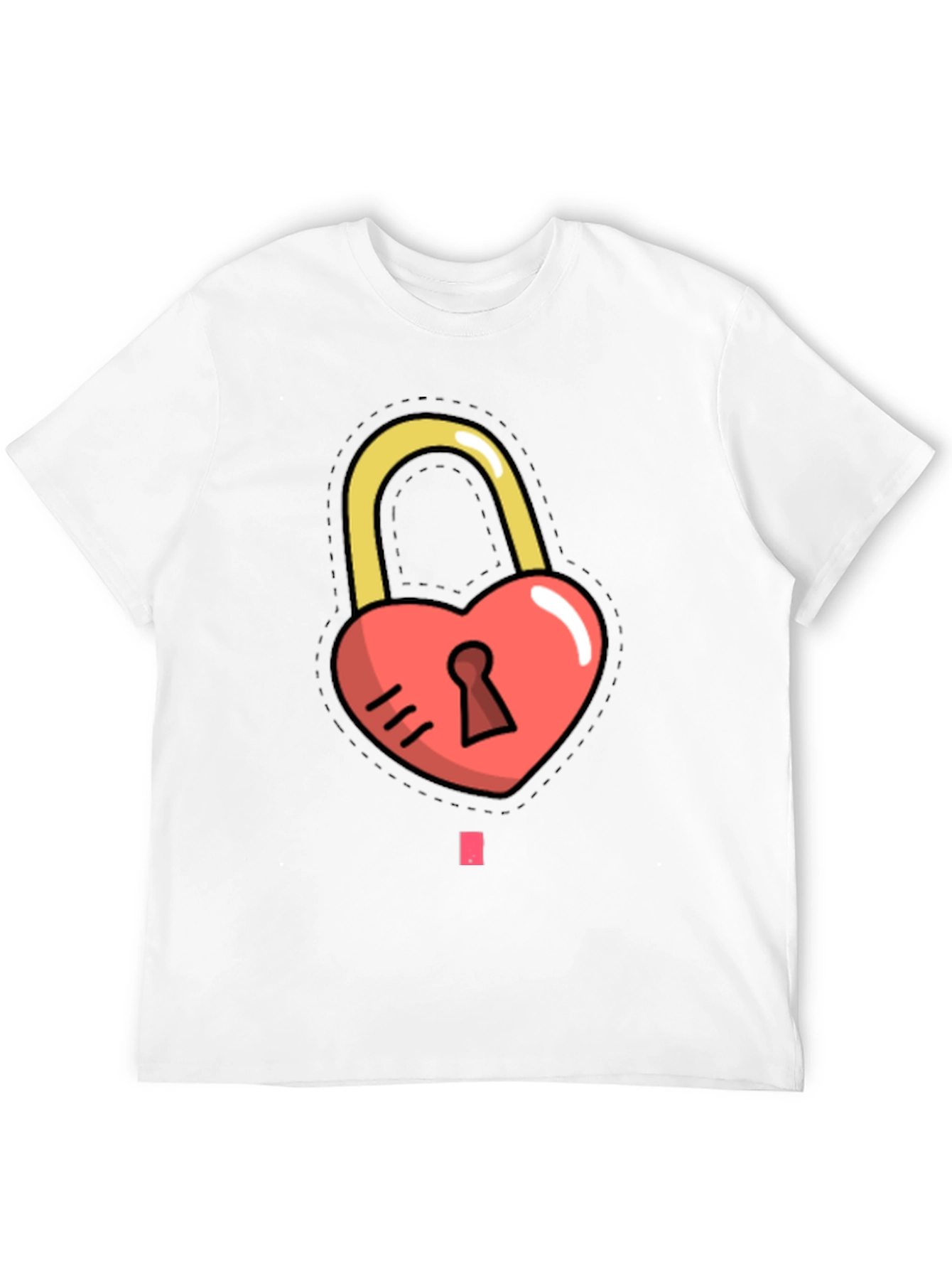 Heart Padlock Graphic Tee - Stylish Black T-Shirt