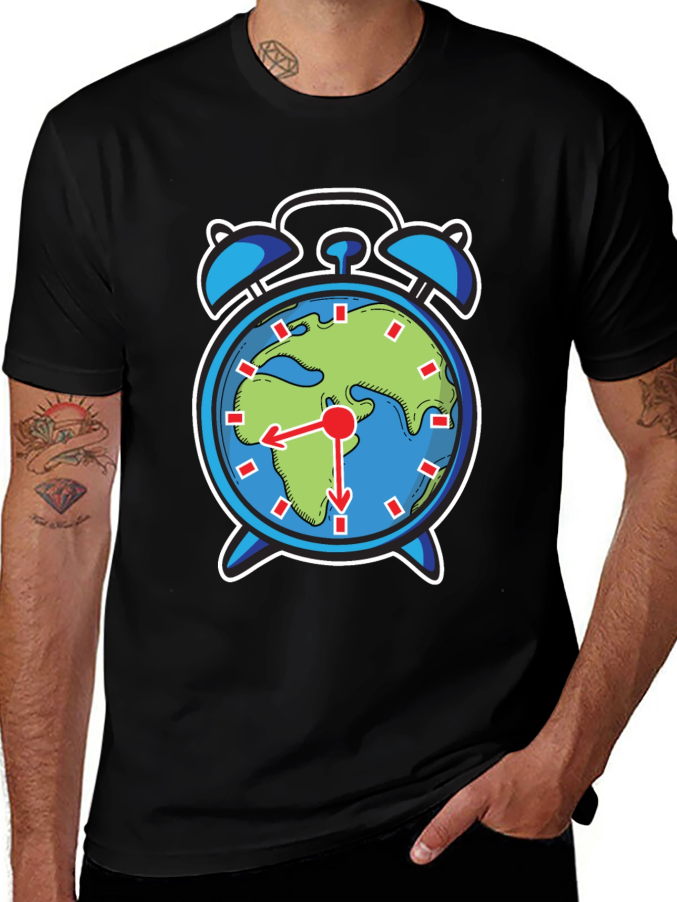 Earth Alarm Clock Graphic Tee - Time to Act!