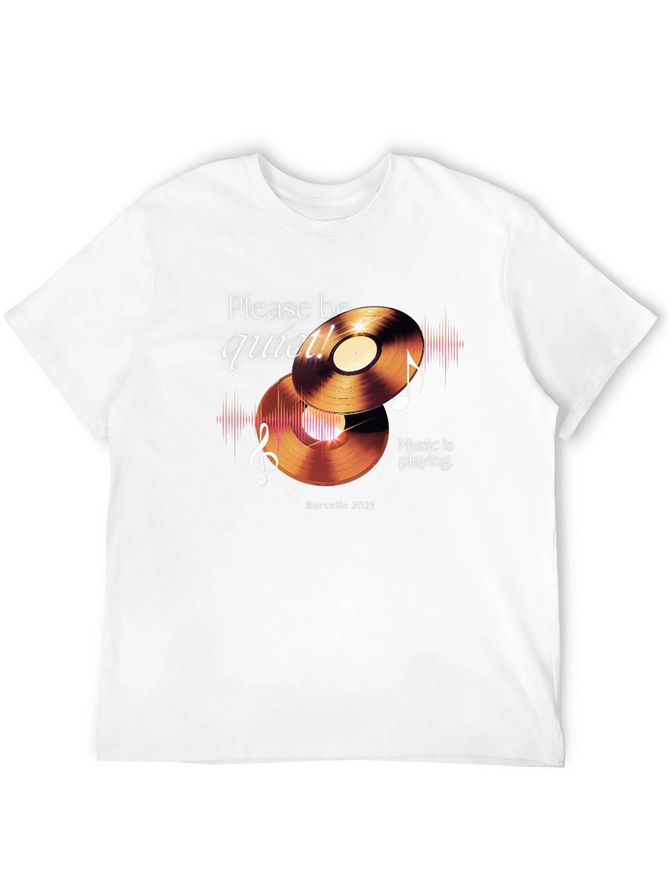 Please Be Quiet Record Music Tee