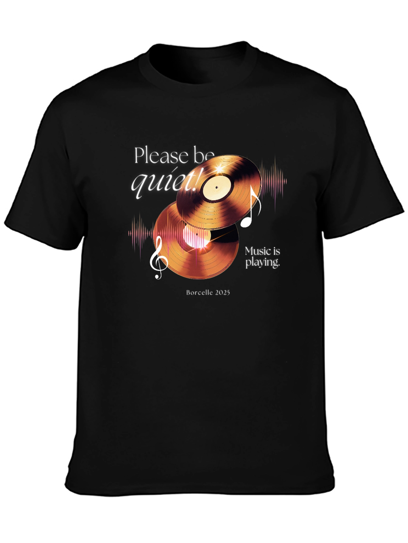 Please Be Quiet Record Music Tee