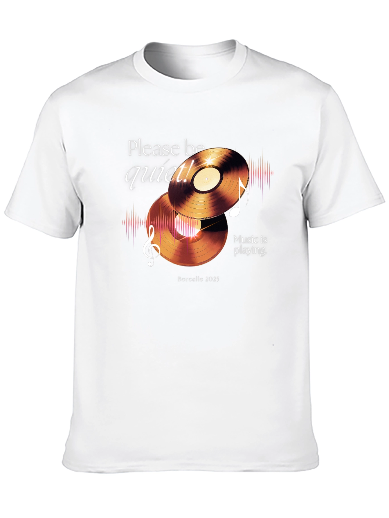 Please Be Quiet Record Music Tee