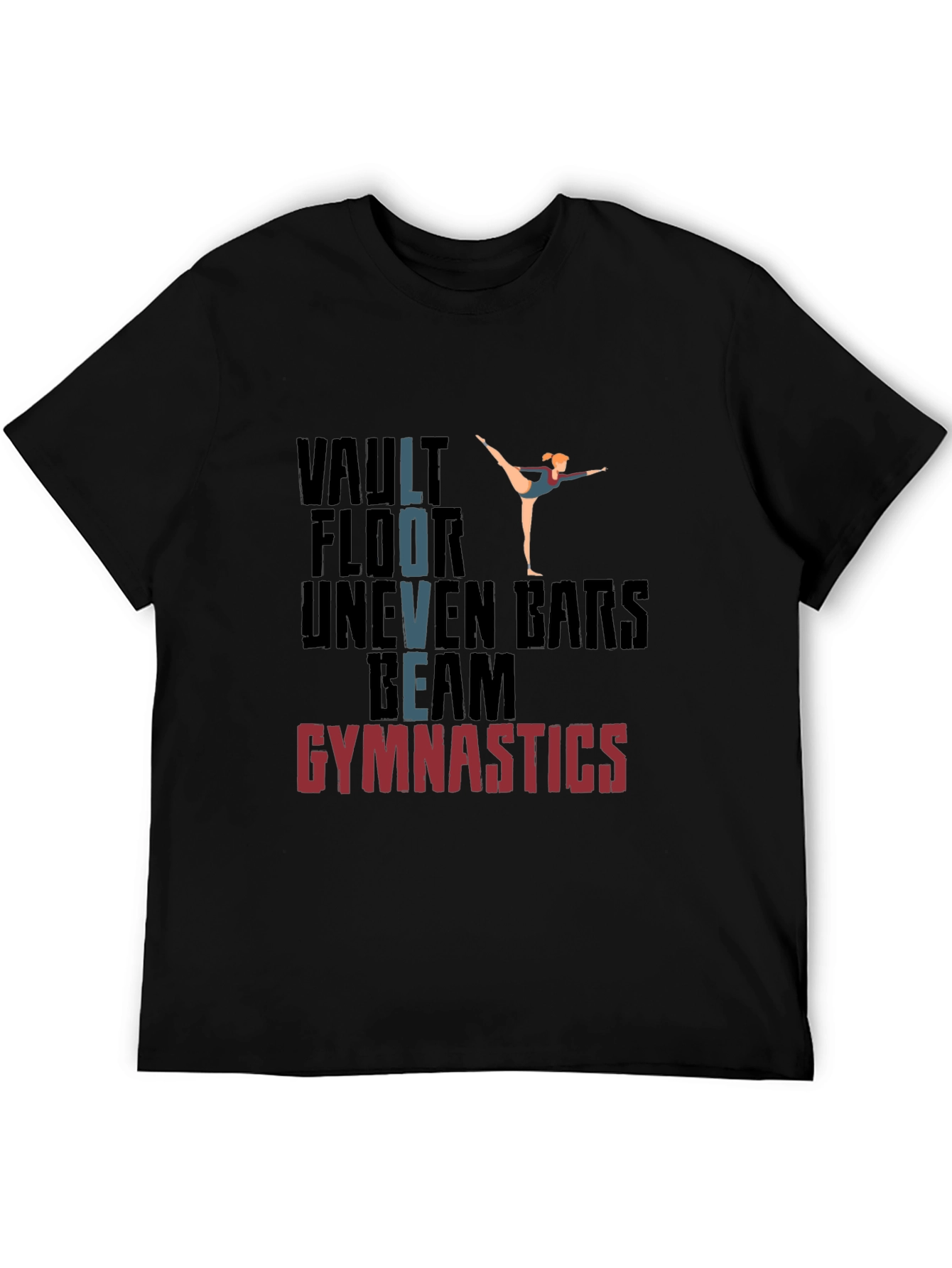 Gymnastics Tee: Vault Floor Beam Design